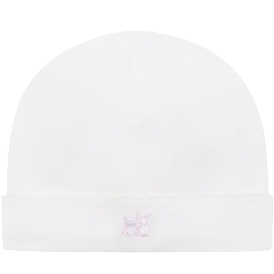 Lucy Girls White Bunny Embroidery Babygrow & Hat Set - Image 5