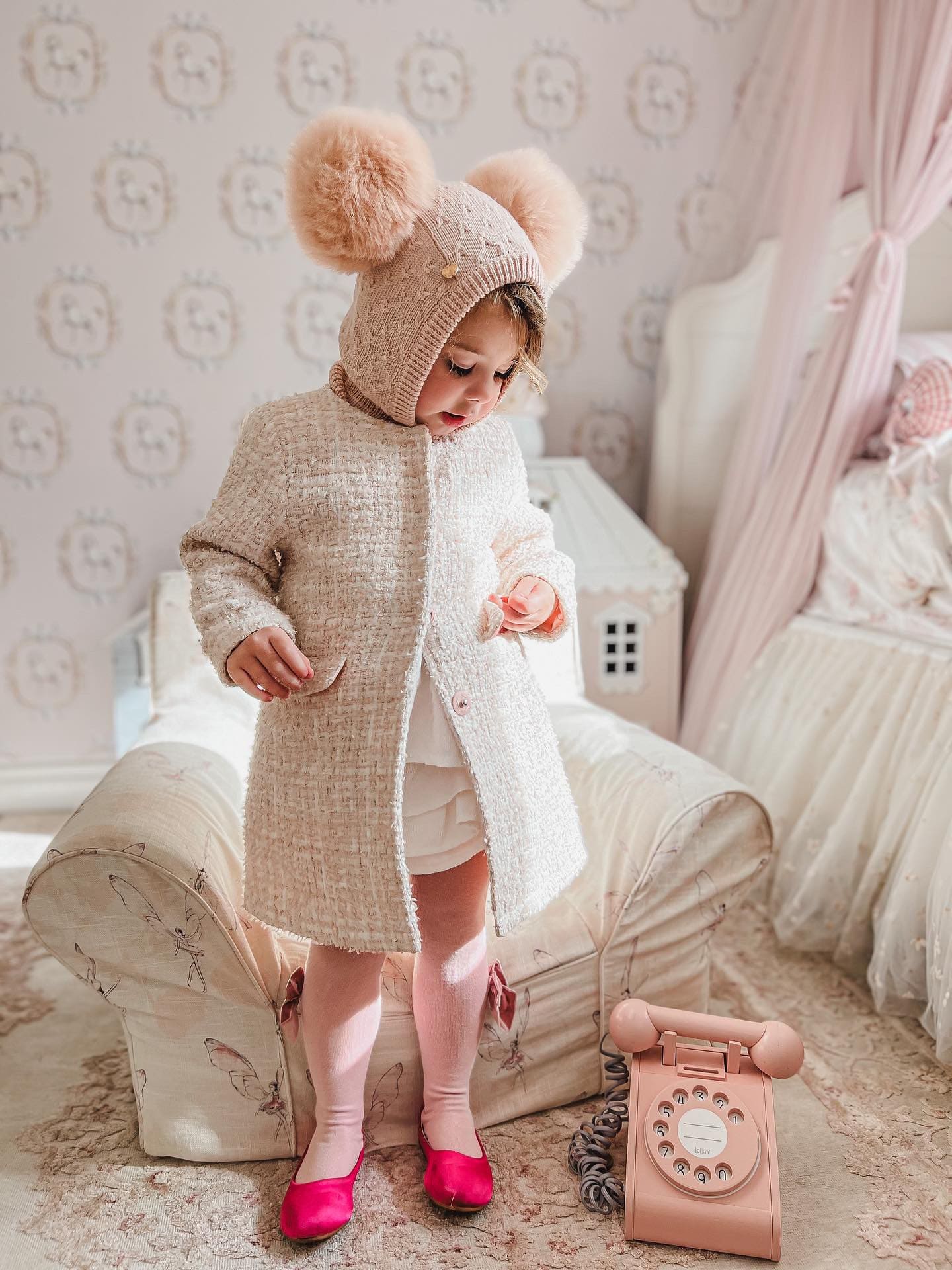 Luna Merino Wool Pink Balaclava Hat - Image 3