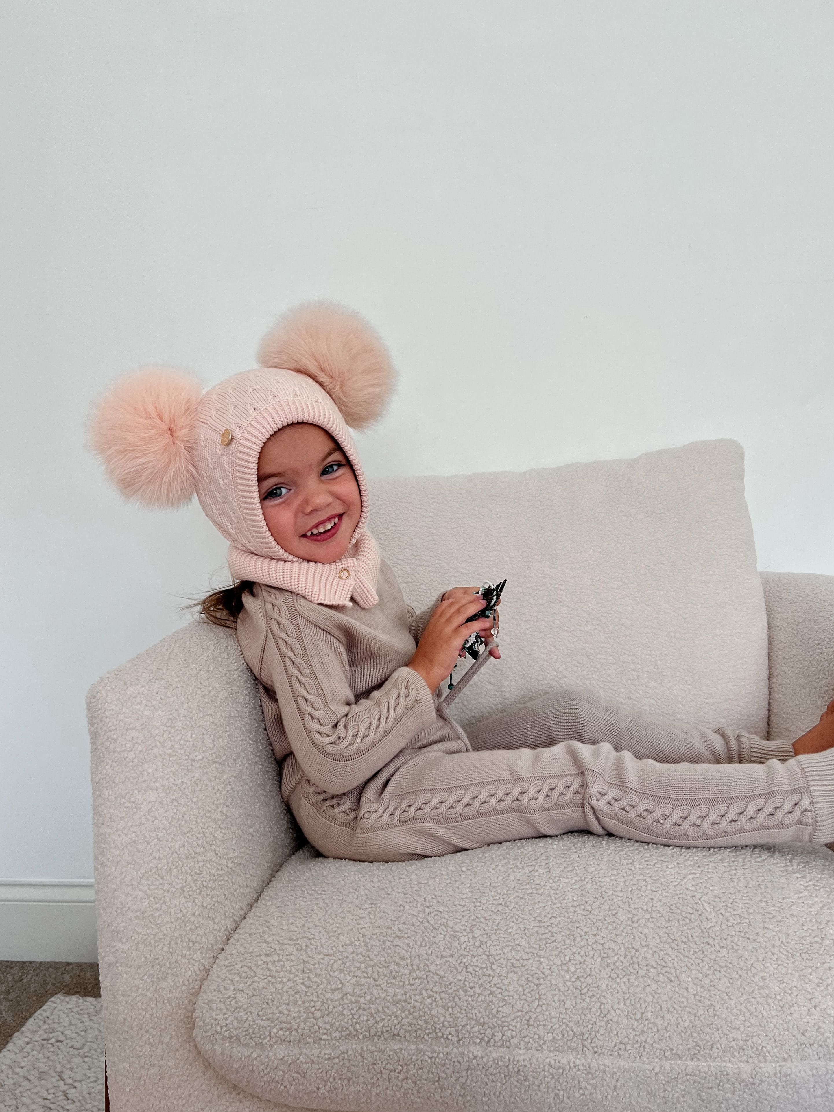 Luna Merino Wool Pink Balaclava Hat - Image 4