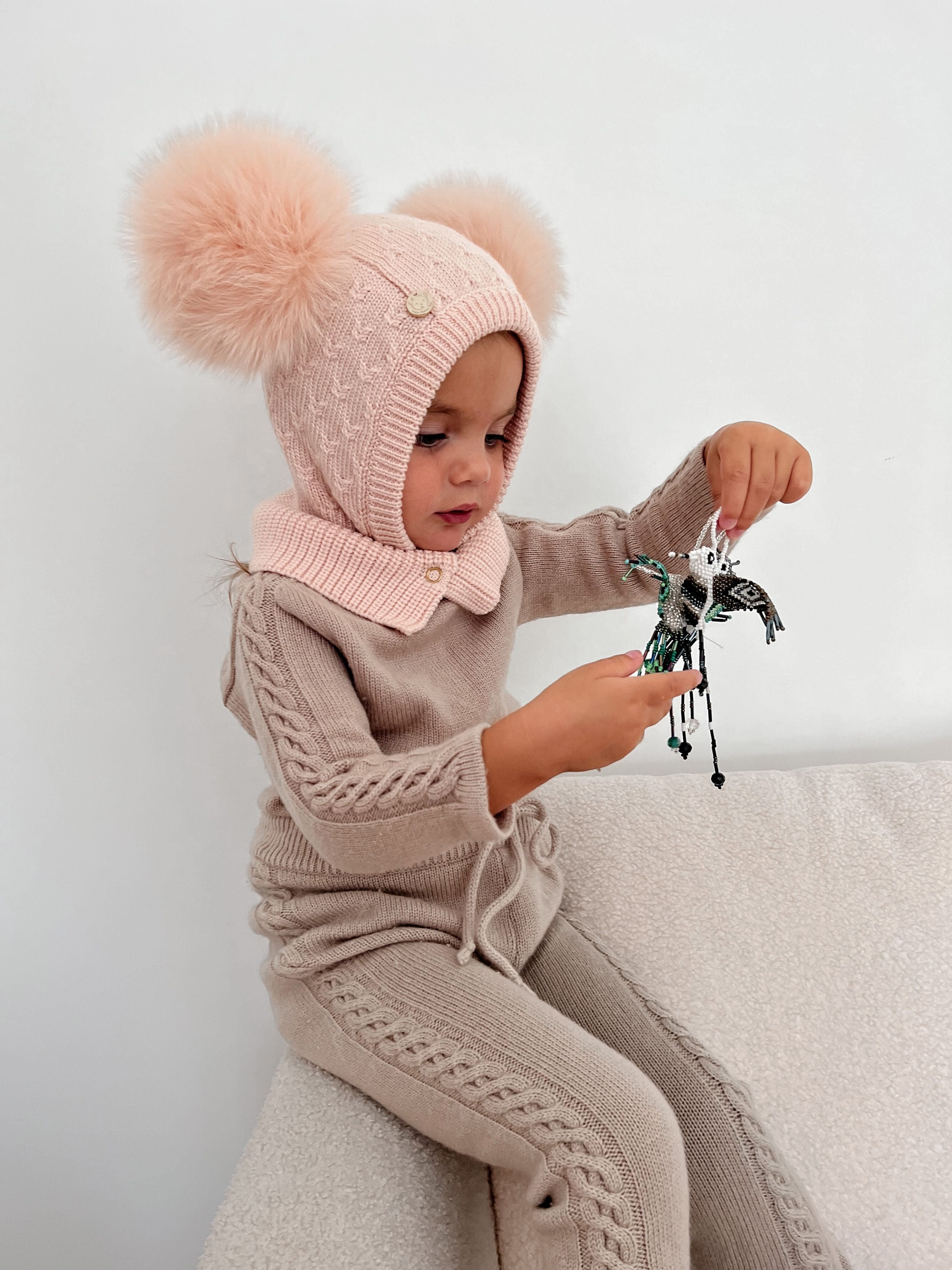 Luna Merino Wool Pink Balaclava Hat - Image 6