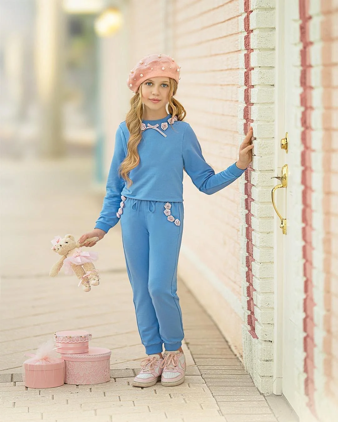 Maya Blue Cotton Lounge Pants - Image 2