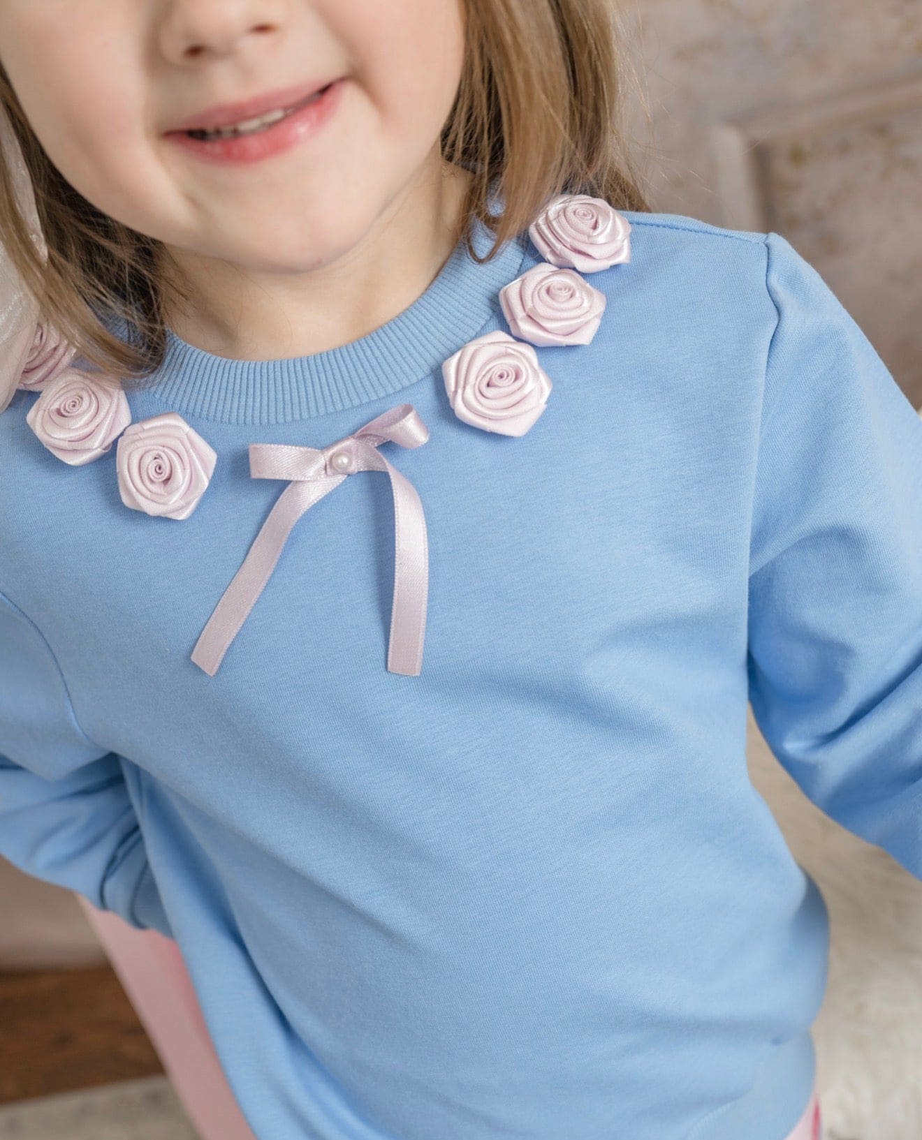 Maya Blue Cotton Sweater Top - Image 9