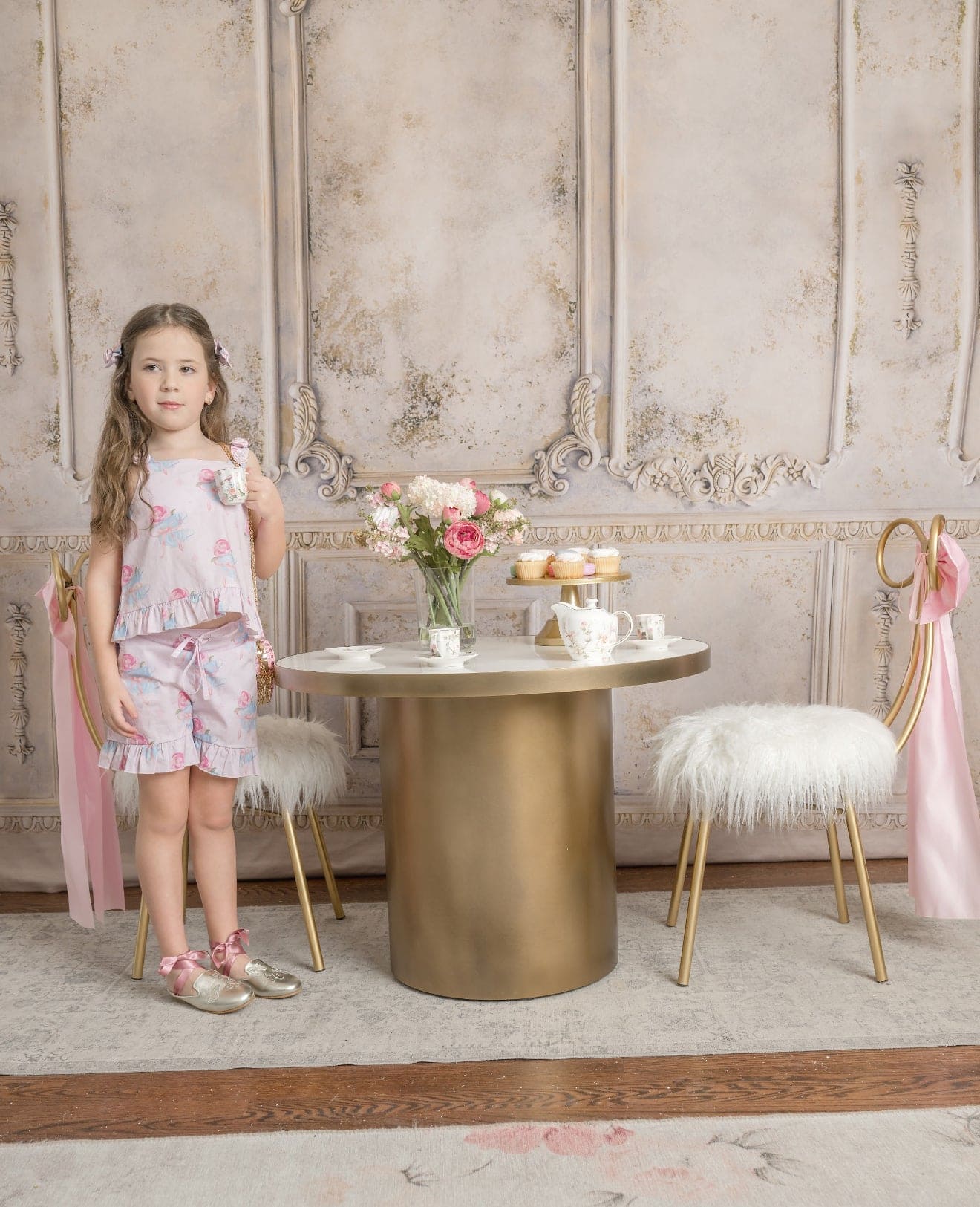 Maya Teacup Pink Girls' Top and Shorts Set - Image 6