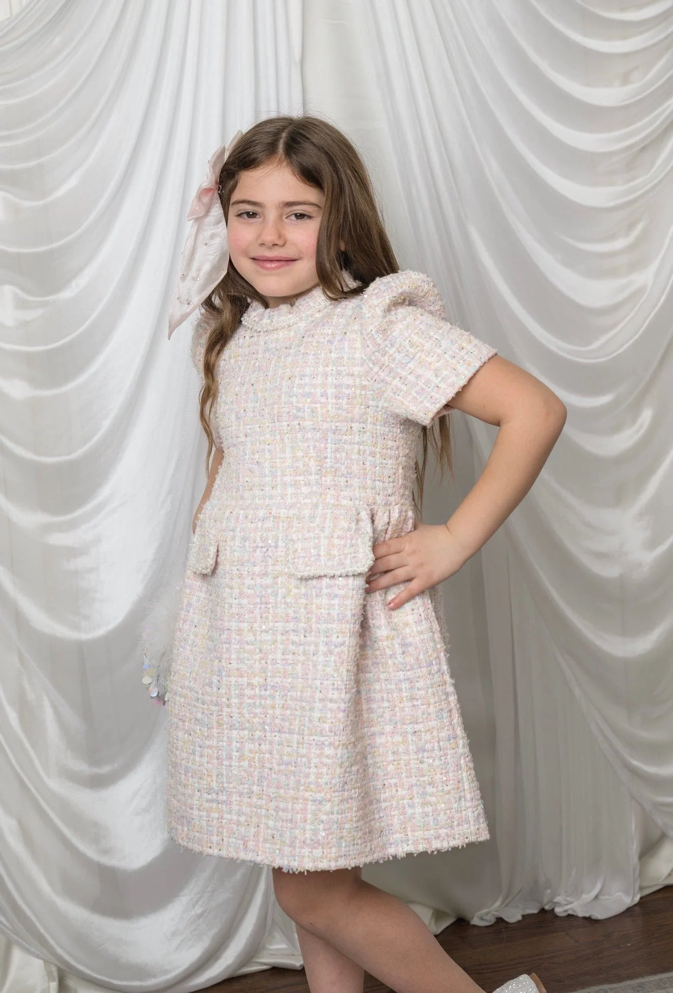 Meadow Yellow Tweed Dress - Image 11