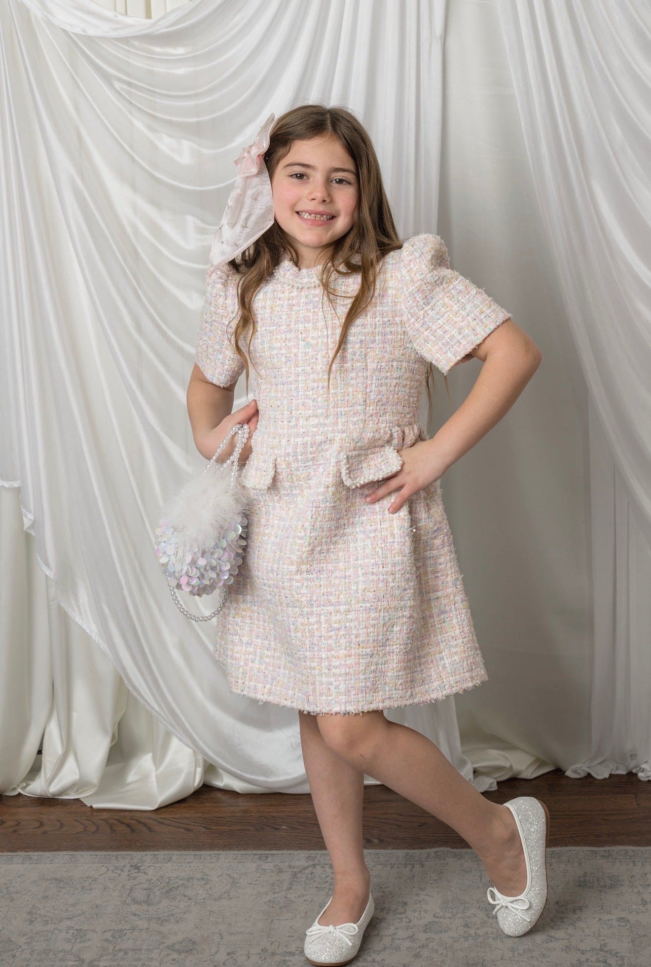 Meadow Yellow Tweed Dress - Image 3