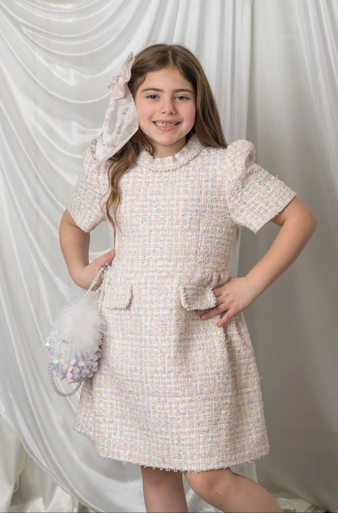 Meadow Yellow Tweed Dress - Image 4