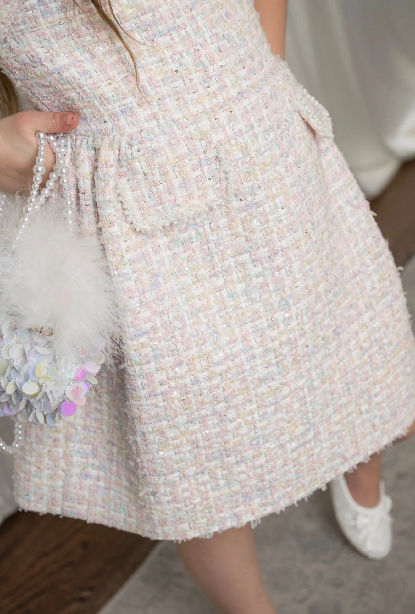 Meadow Yellow Tweed Dress - Image 6