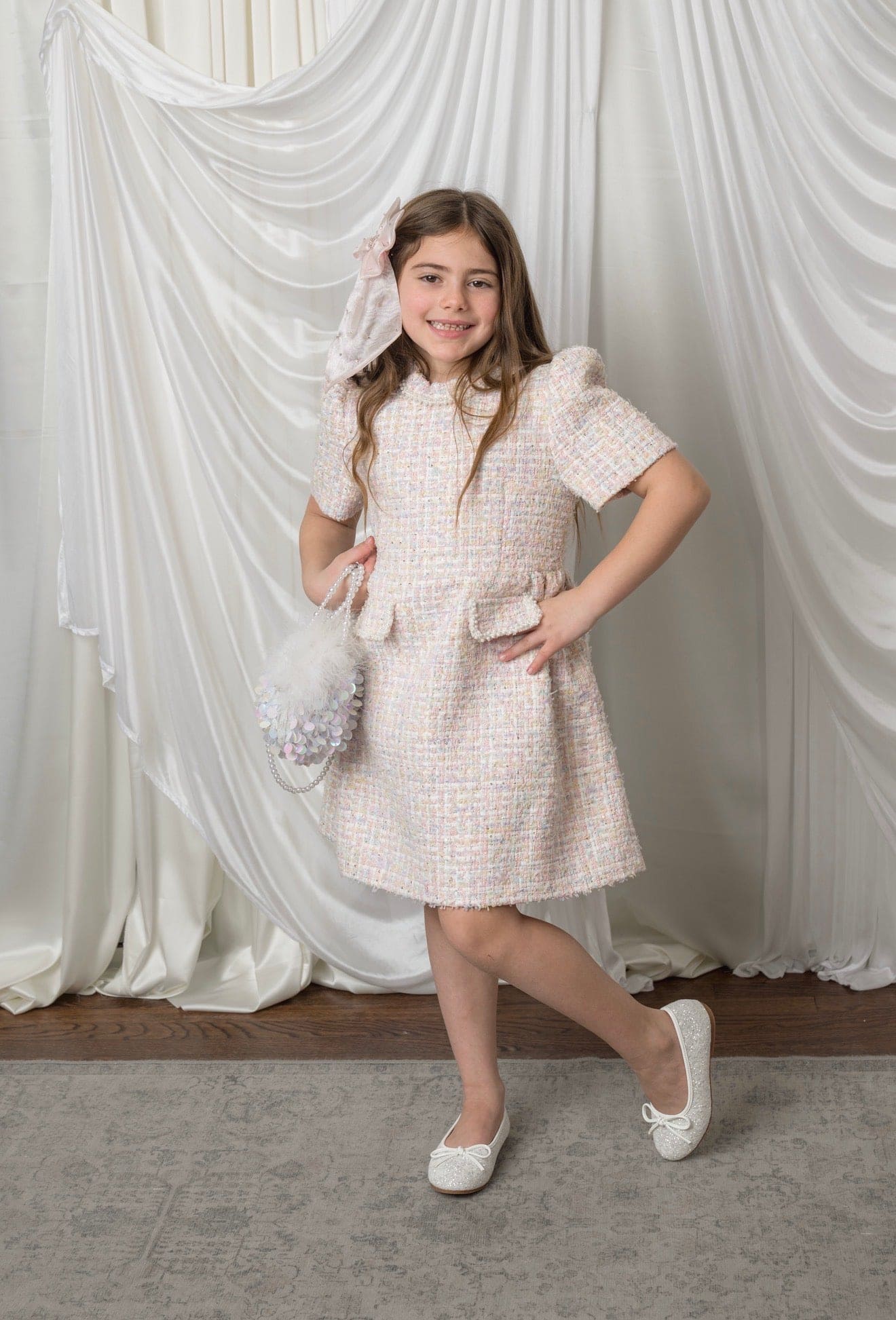 Meadow Yellow Tweed Dress - Image 9