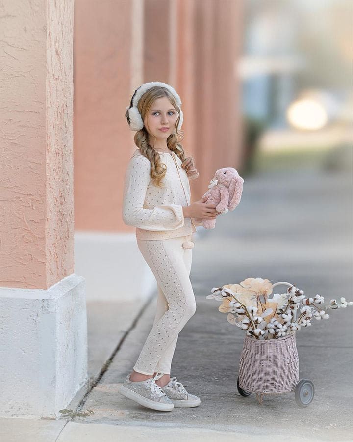 Melody Popsicle Cream Knit Top and Leggings Set - Image 5