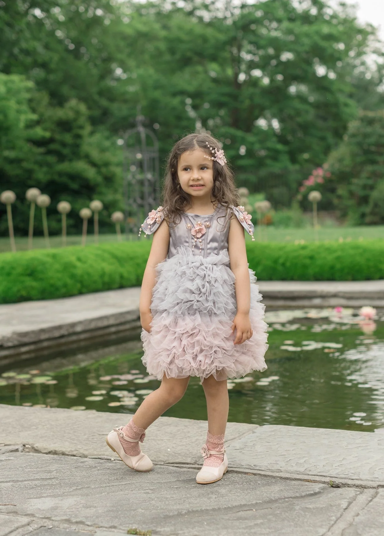 Mia Grey and Pink Ombré Cupcake Tulle Dress - Image 10