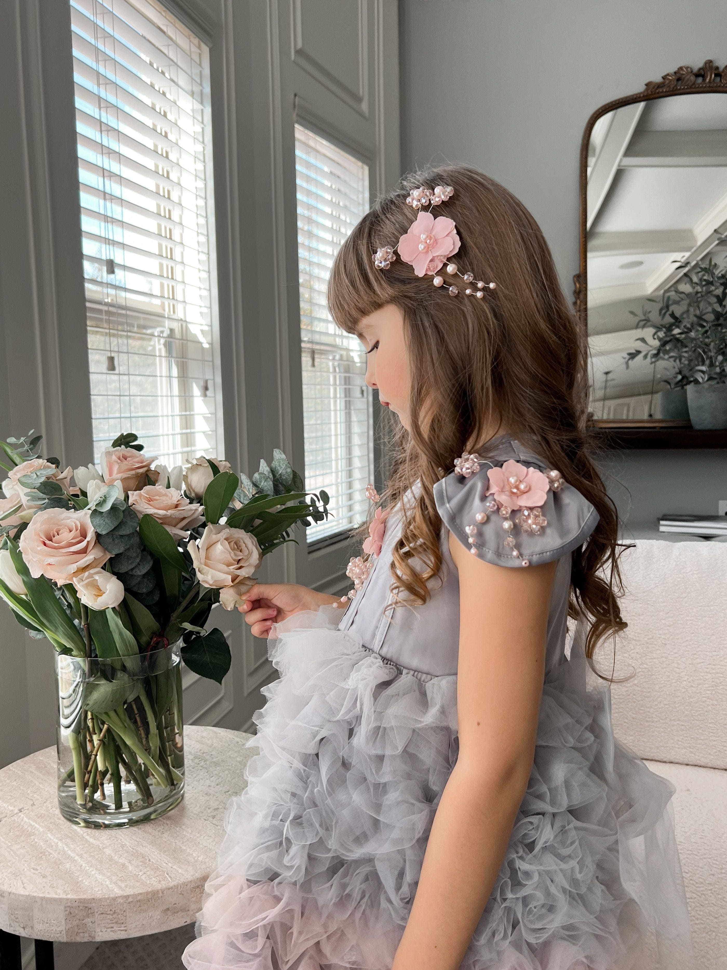 Mia Grey and Pink Ombré Cupcake Tulle Dress - Image 11