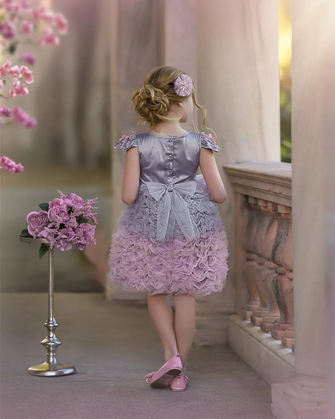 Mia Grey and Pink Ombré Cupcake Tulle Dress - Image 13