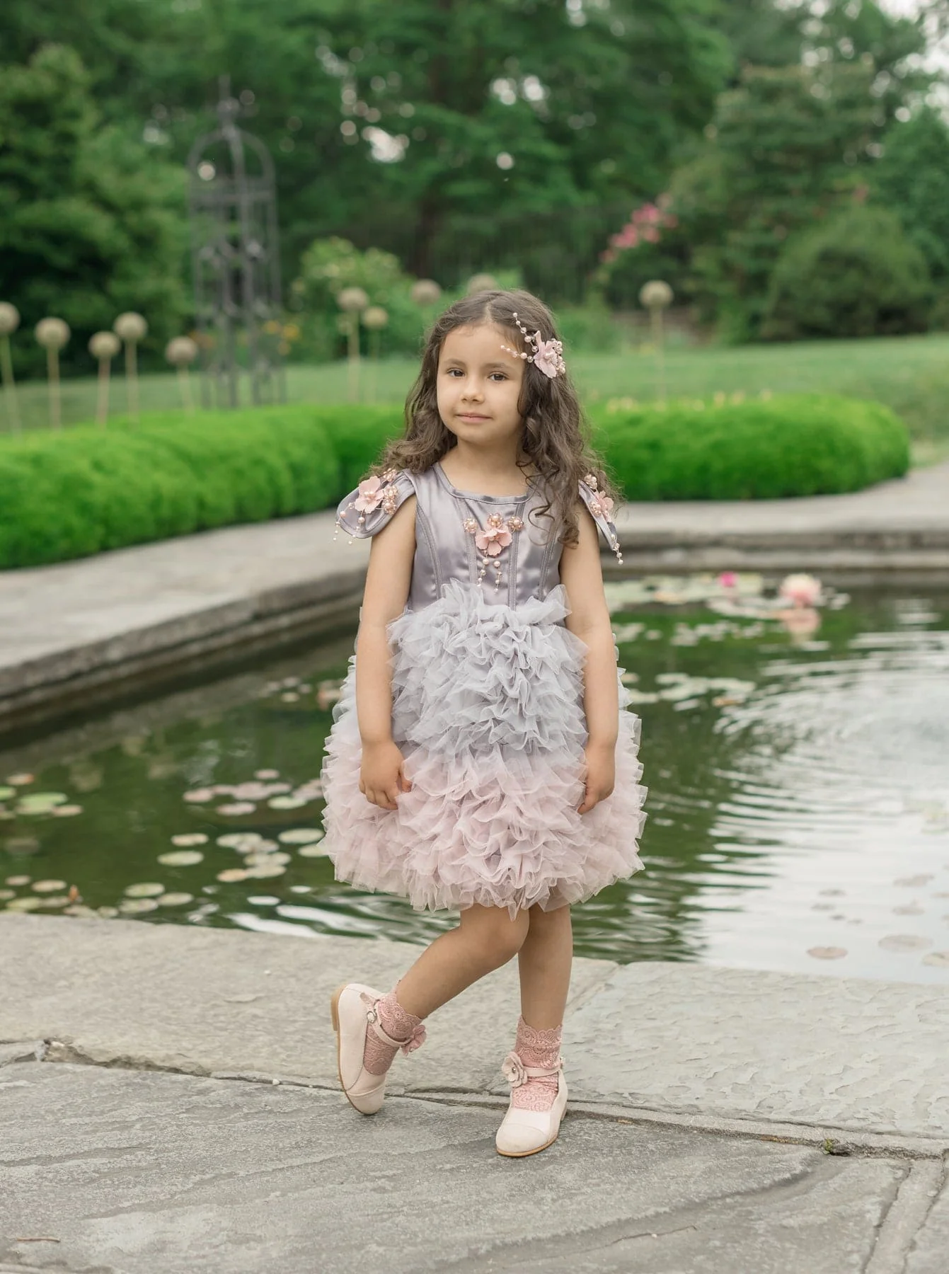 Mia Grey and Pink Ombré Cupcake Tulle Dress - Image 17
