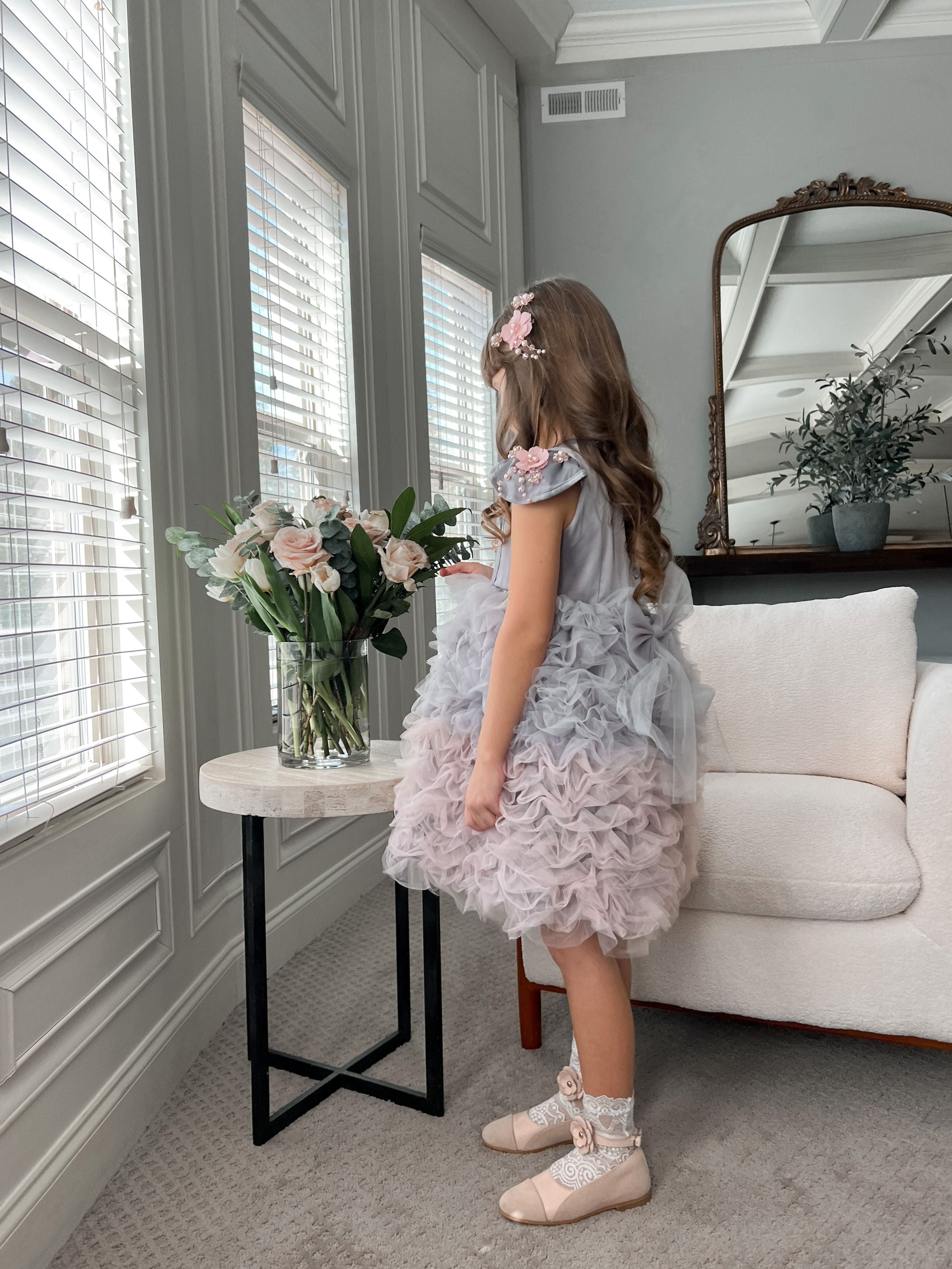Mia Grey and Pink Ombré Cupcake Tulle Dress - Image 18