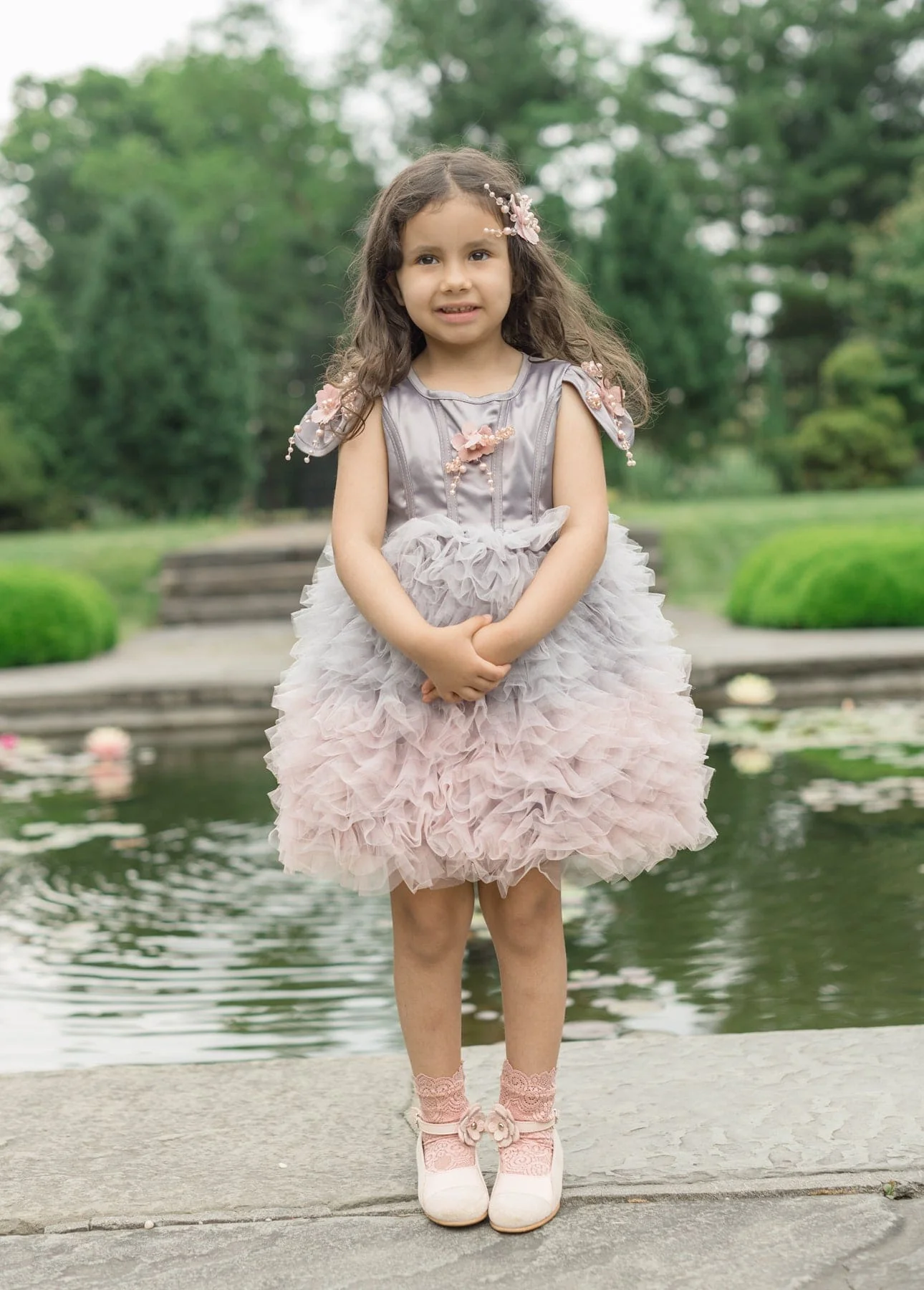 Mia Grey and Pink Ombré Cupcake Tulle Dress - Image 19