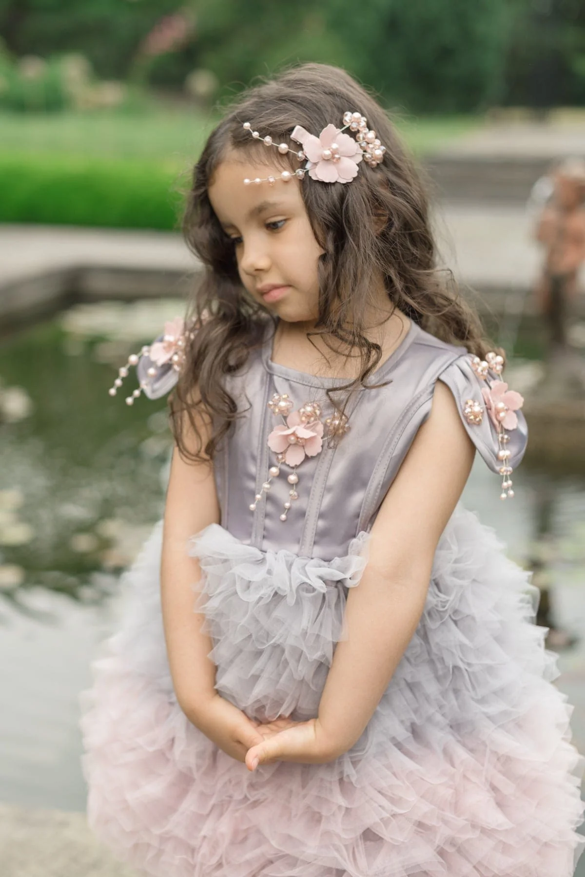 Mia Grey and Pink Ombré Cupcake Tulle Dress - Image 4