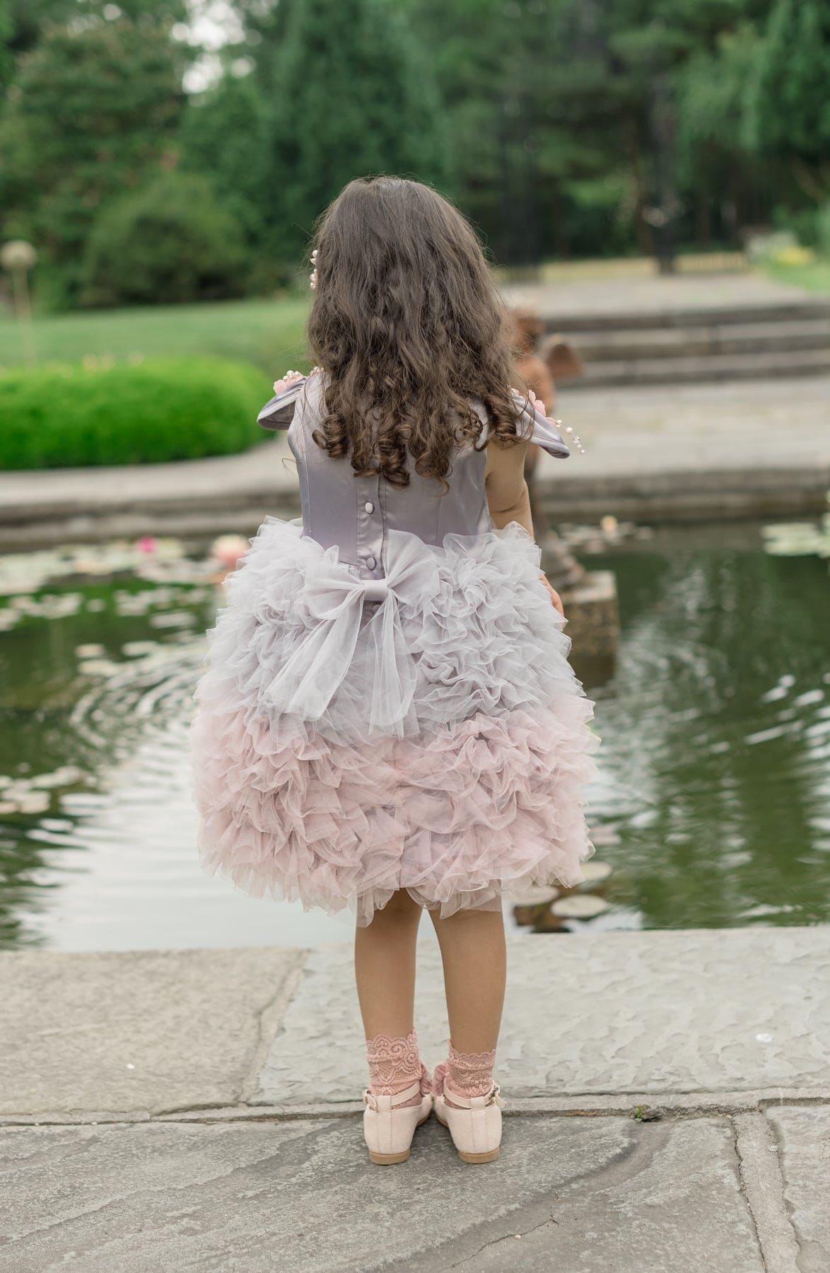 Mia Grey and Pink Ombré Cupcake Tulle Dress - Image 5