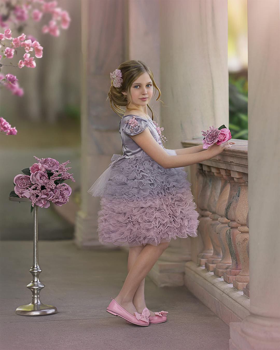 Mia Grey and Pink Ombré Cupcake Tulle Dress - Image 9
