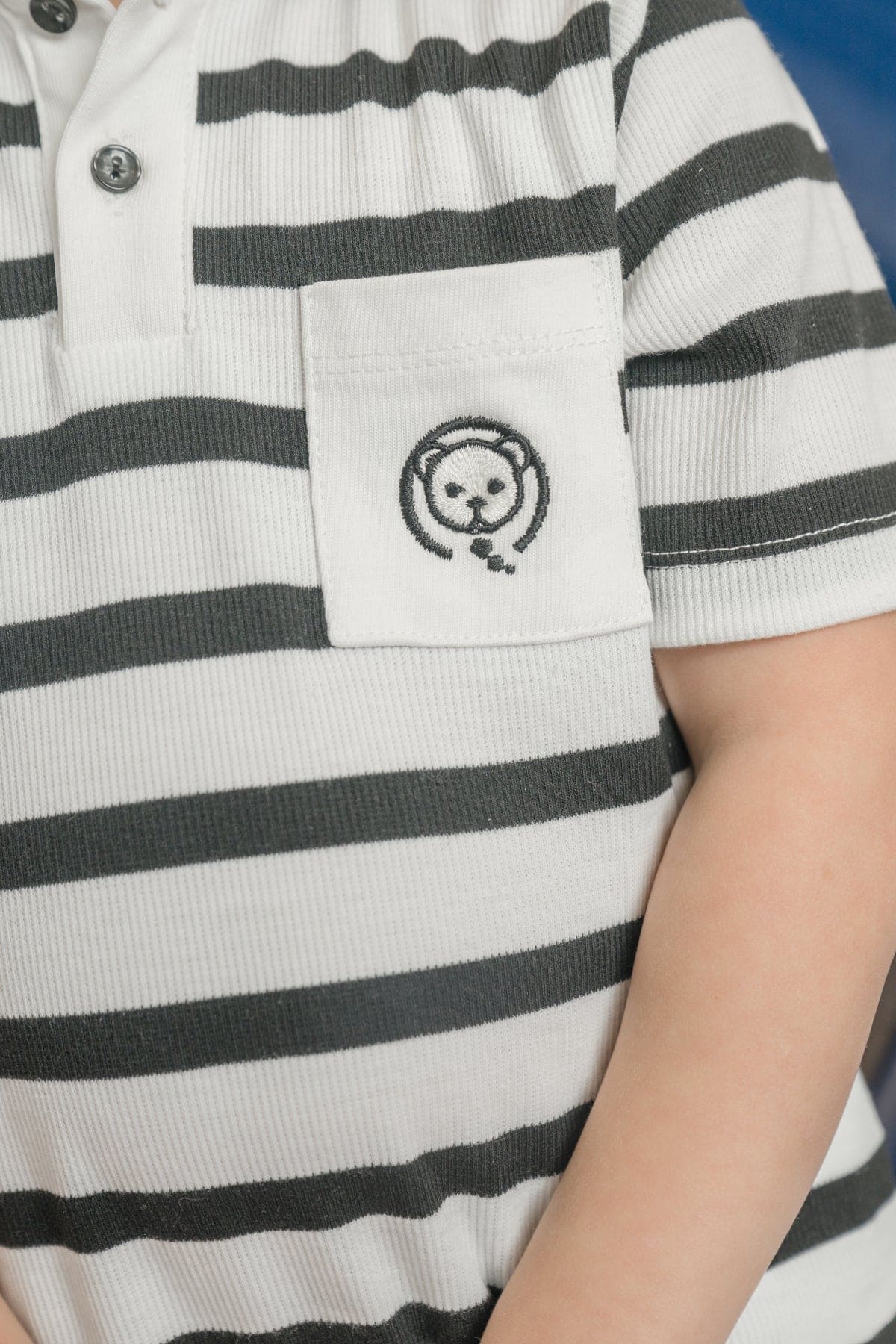 Monaco Black and White Striped Boys' Top and Shorts Set - Image 5