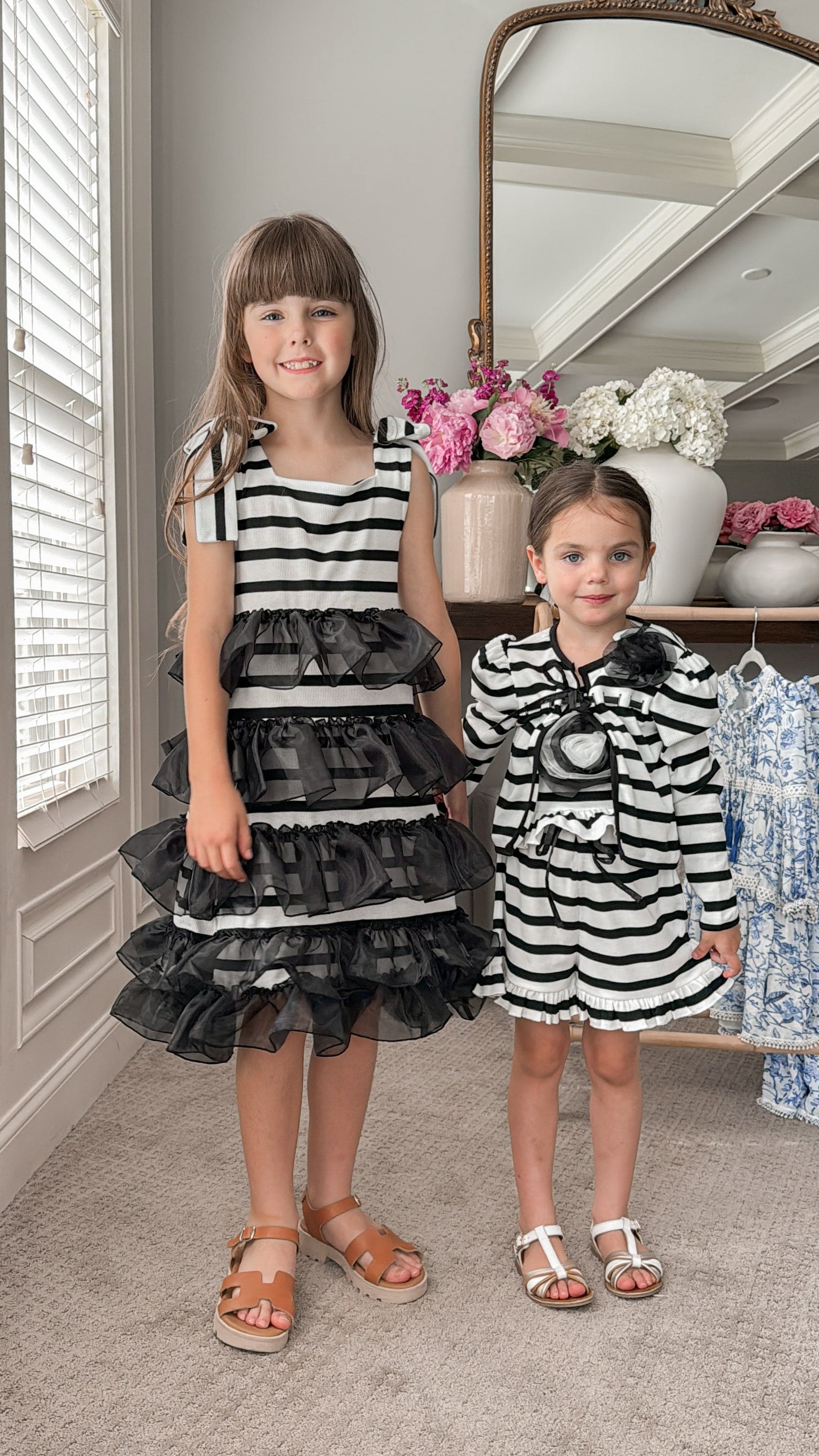 Monaco Black and White Striped Dress - Image 7