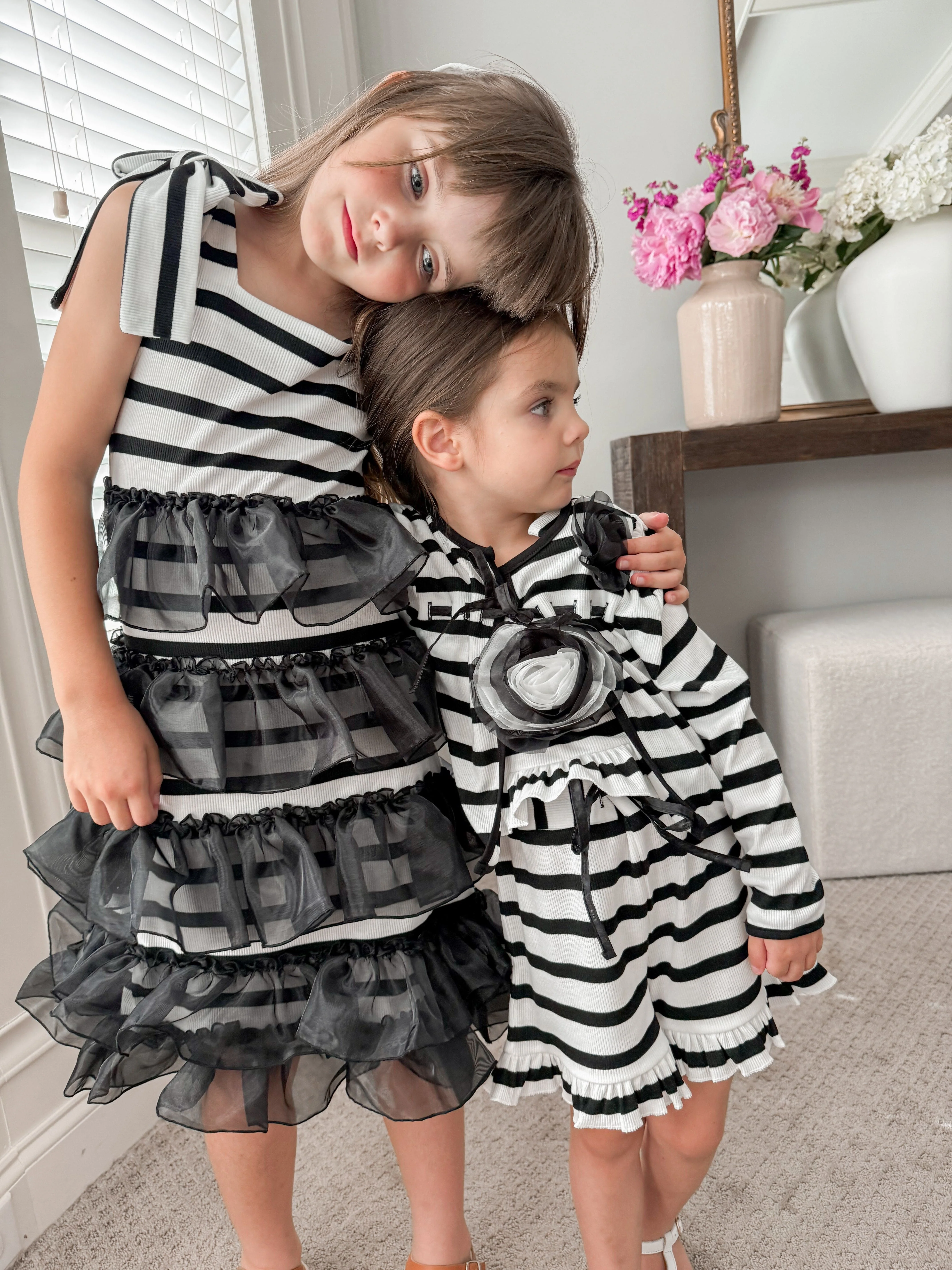 Monaco Black and White Striped Cardigan - Image 7
