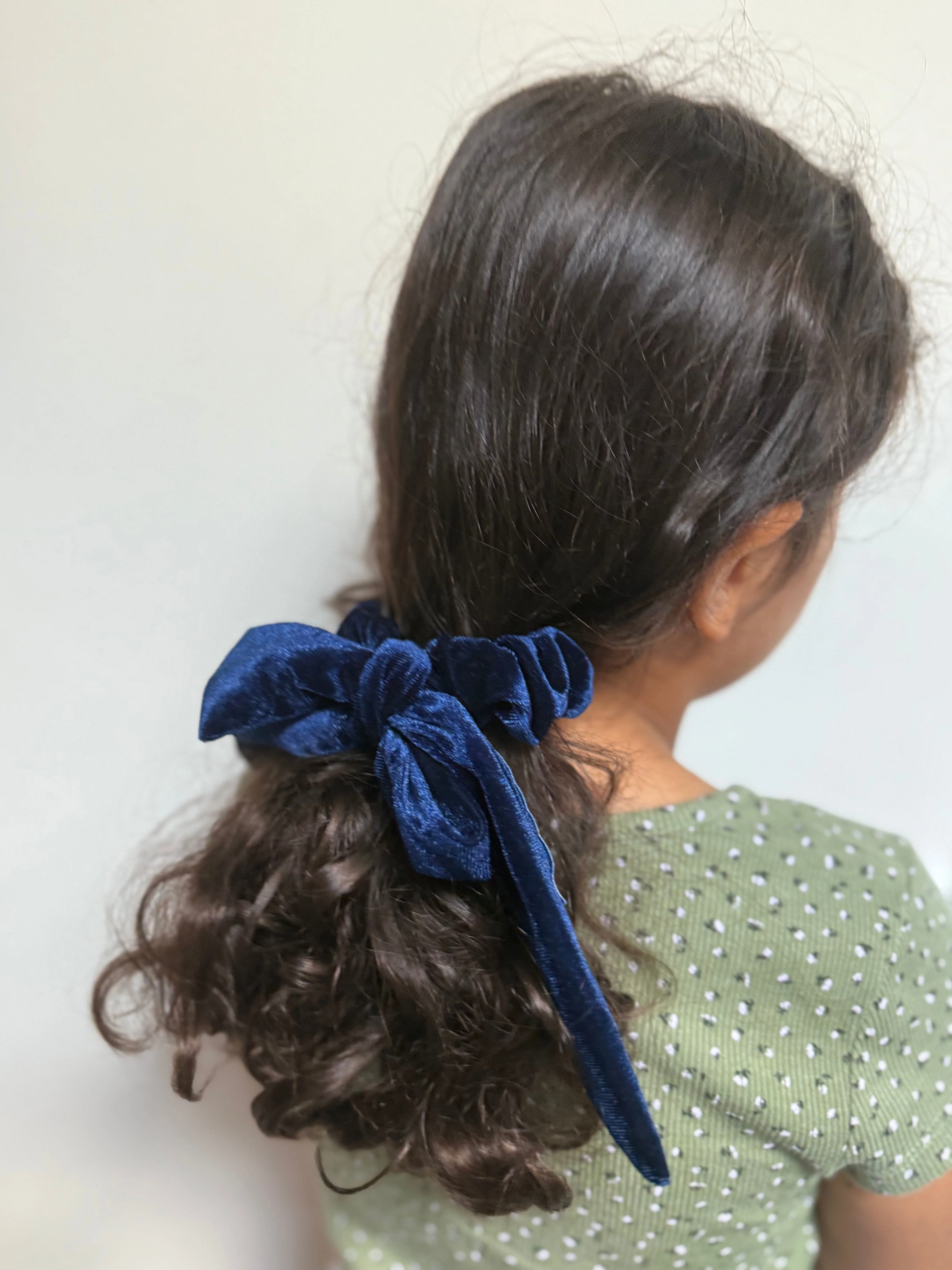 Navy Velvet Scrunchie - Image 2