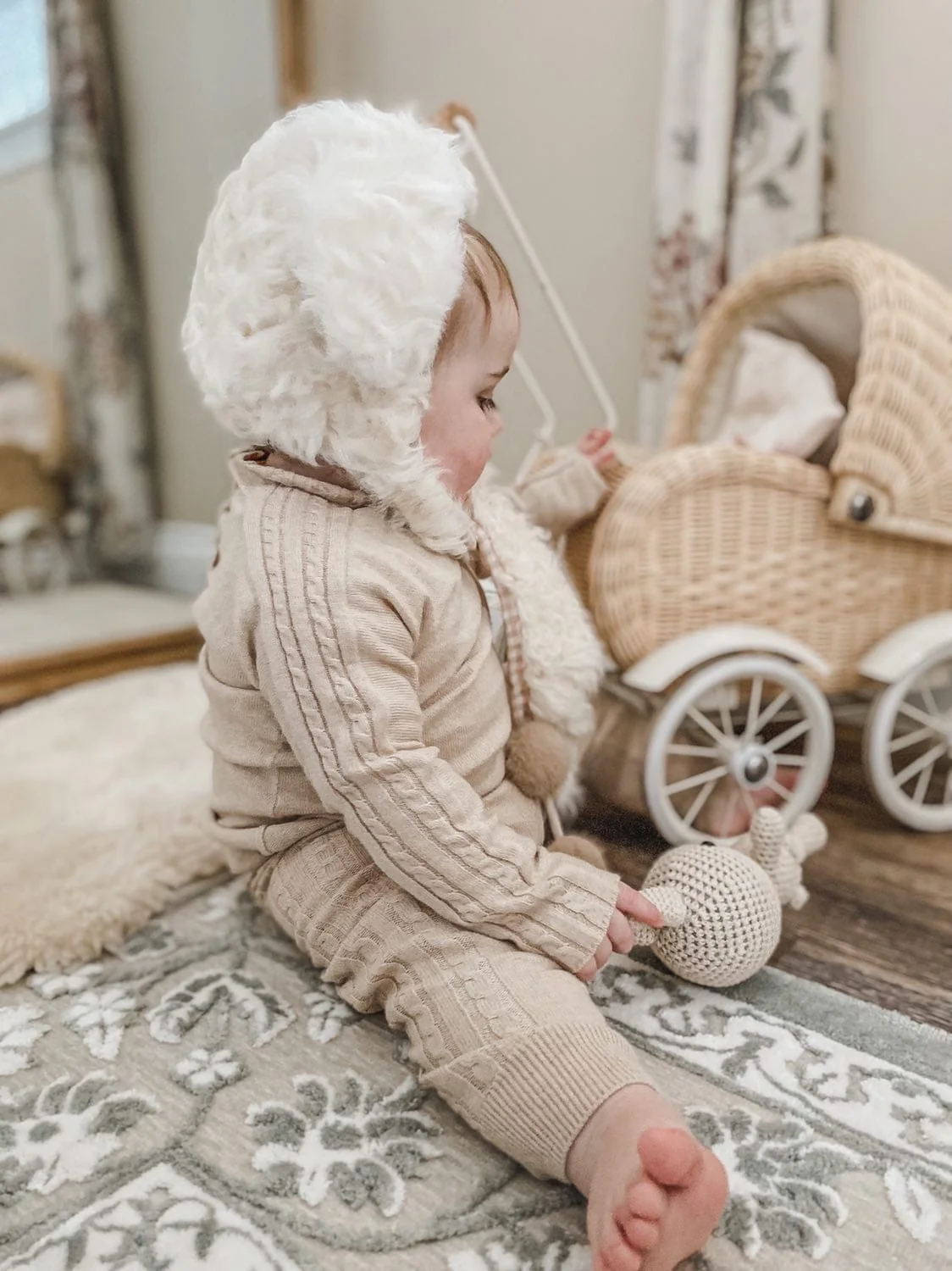 Oatmeal Cableknit Top and Pants Set - Image 4