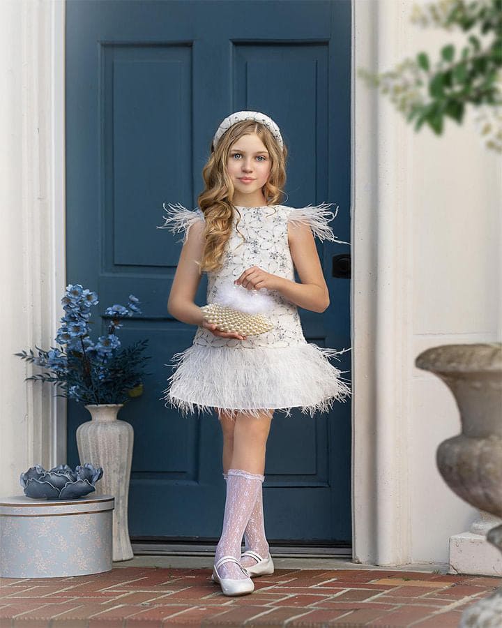 Olivia Feather Dress - Image 10