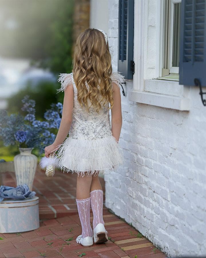 Olivia Feather Dress - Image 9