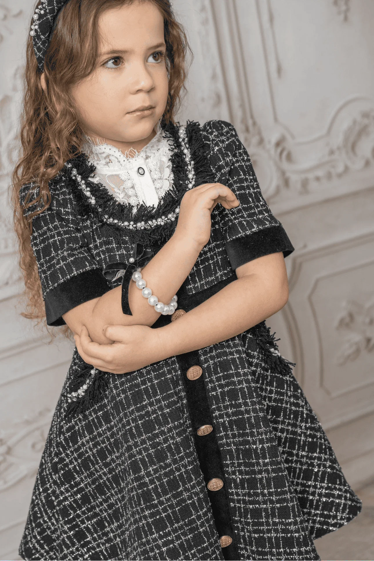 Orea Black and Silver Tweed Dress - Image 10