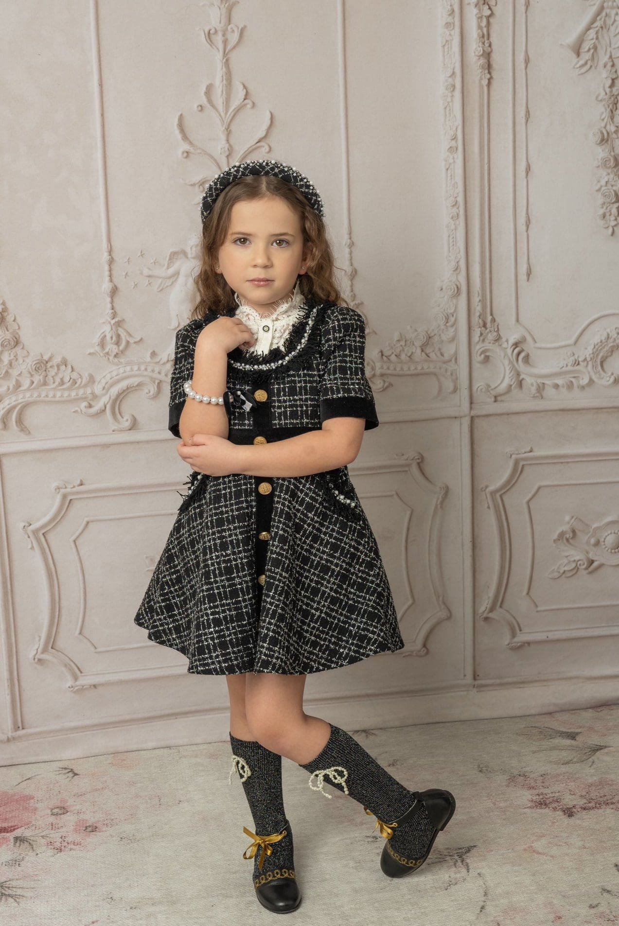 Orea Black and Silver Tweed Dress - Image 2