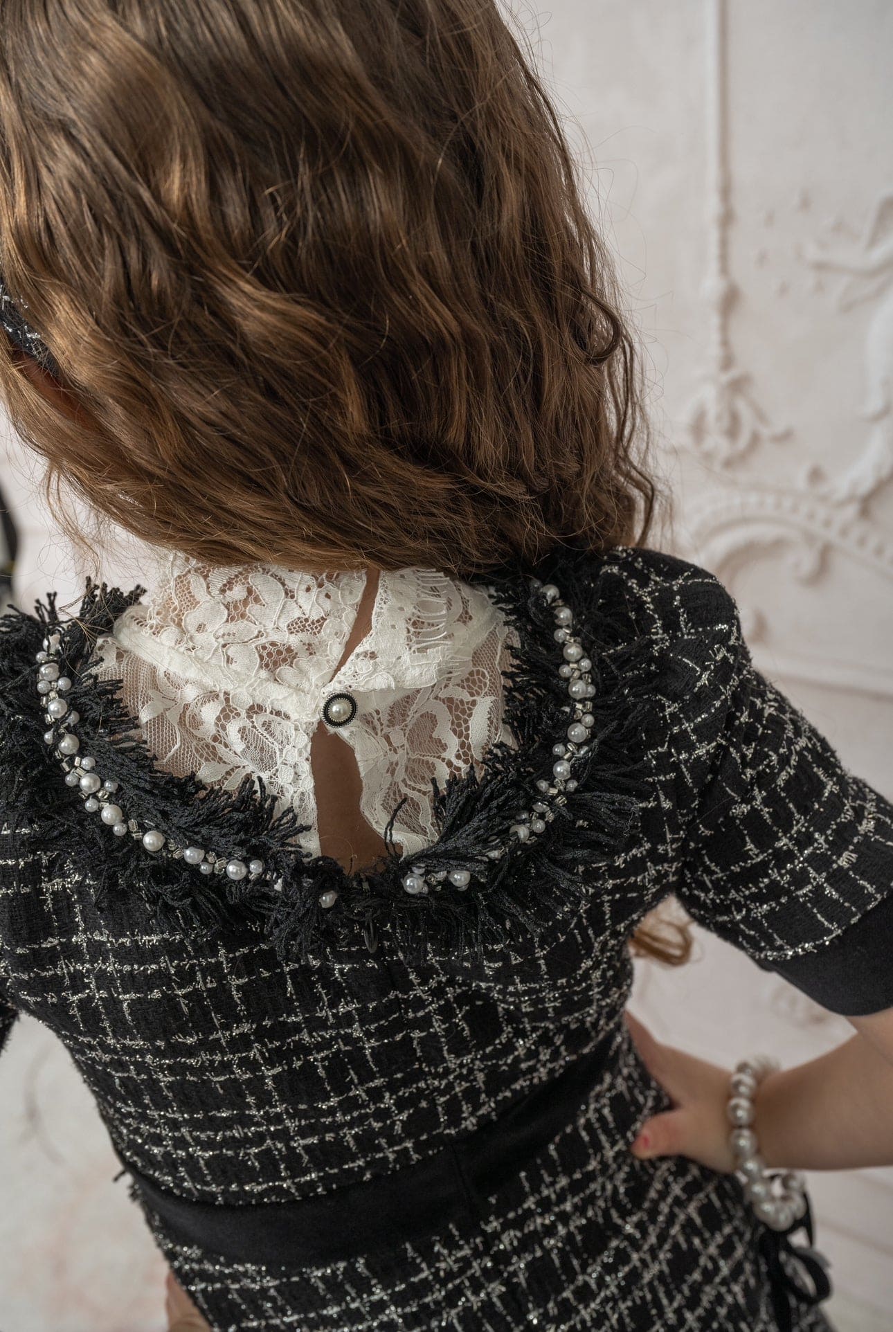 Orea Black and Silver Tweed Dress - Image 3