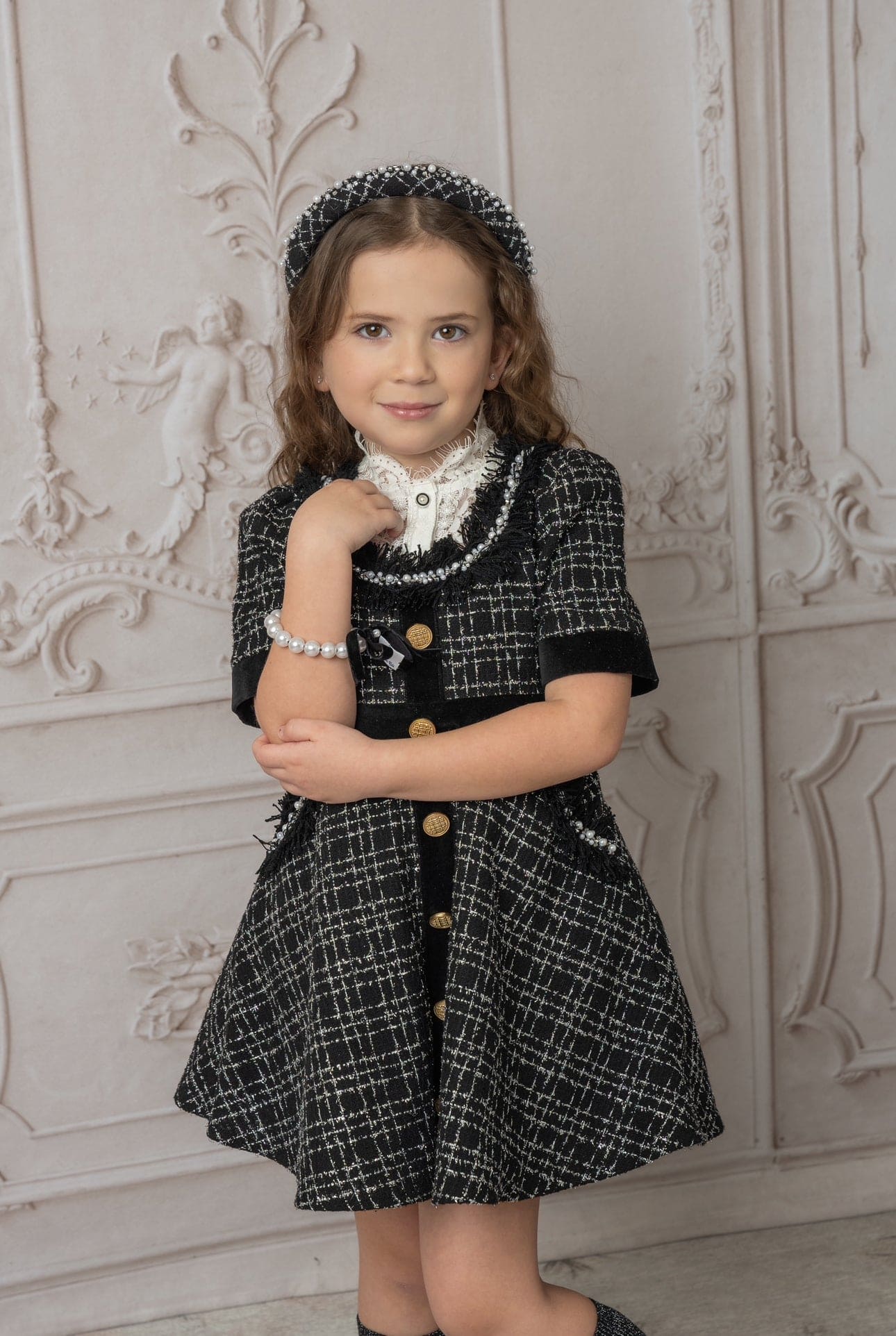 Orea Black and Silver Tweed Dress - Image 8