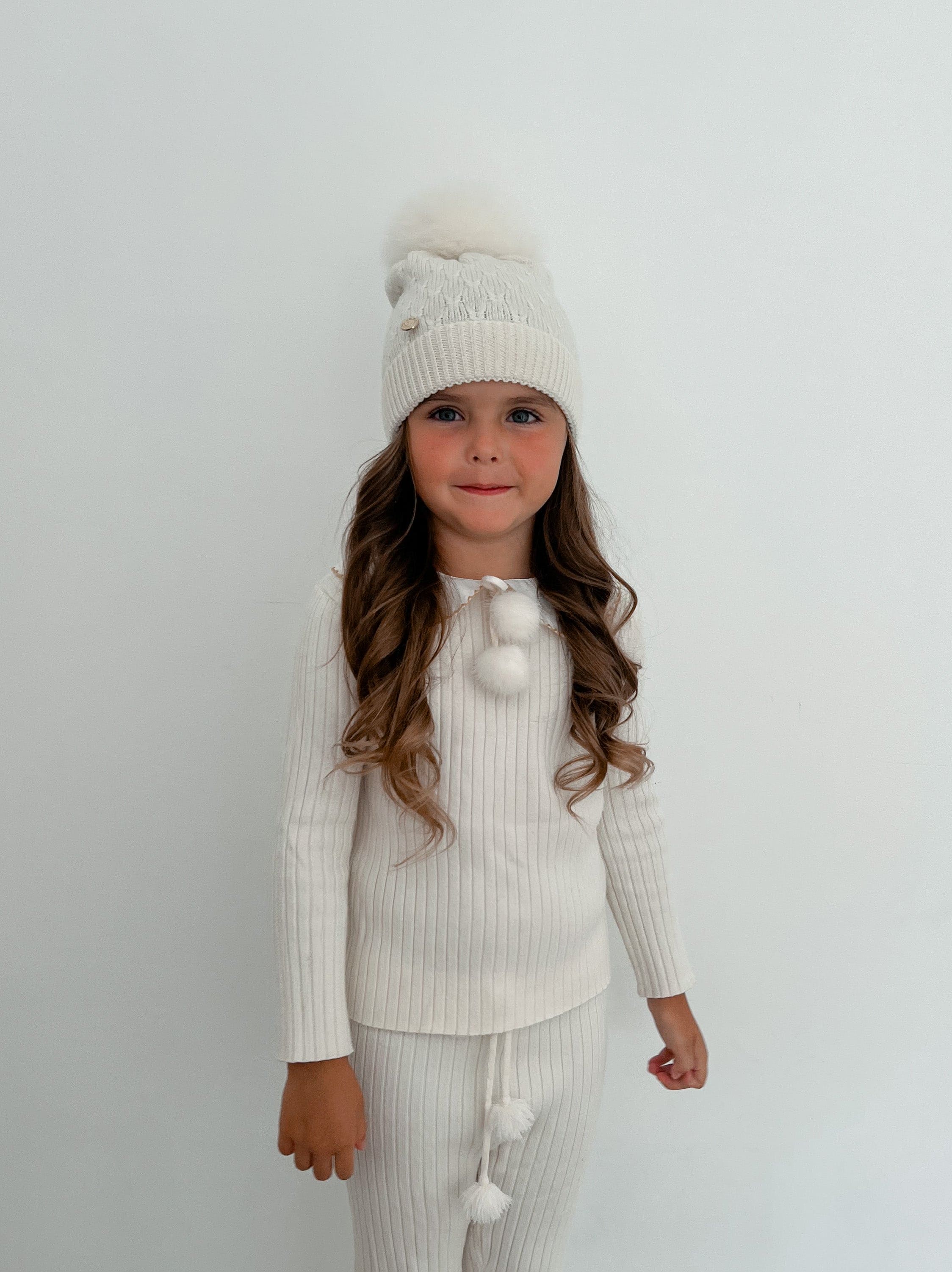 Parker Ivory Merino Wool Foldover Beanie Hat - Image 6