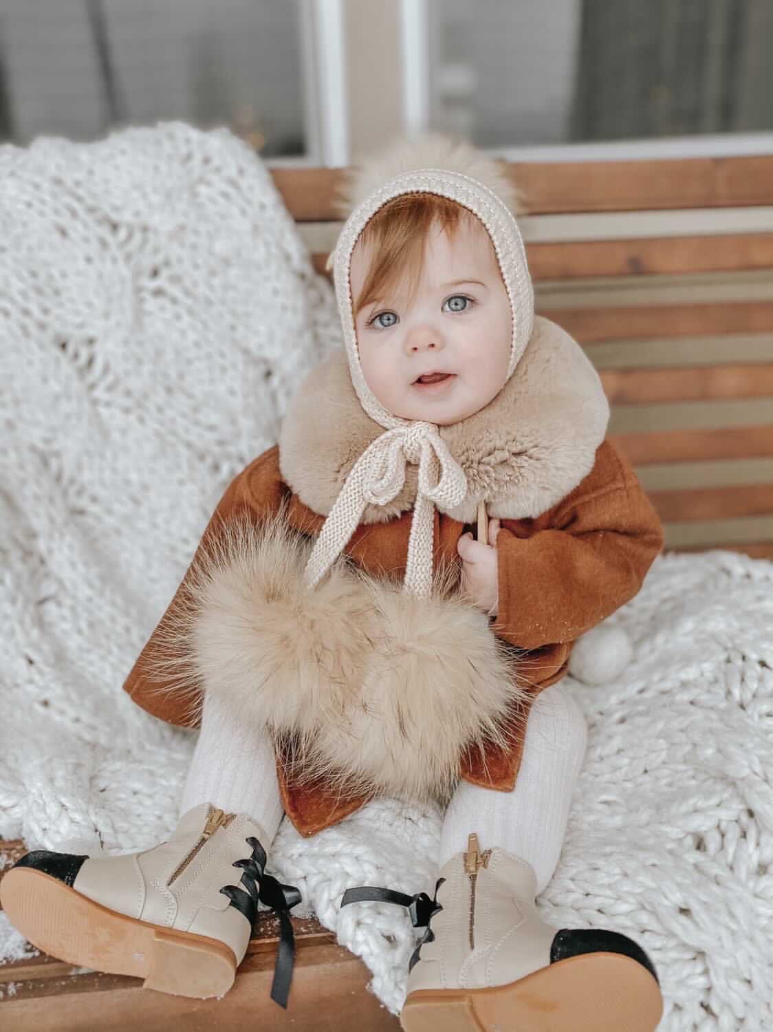 Pasha Three Pom Hat - Cream Poms - Image 11