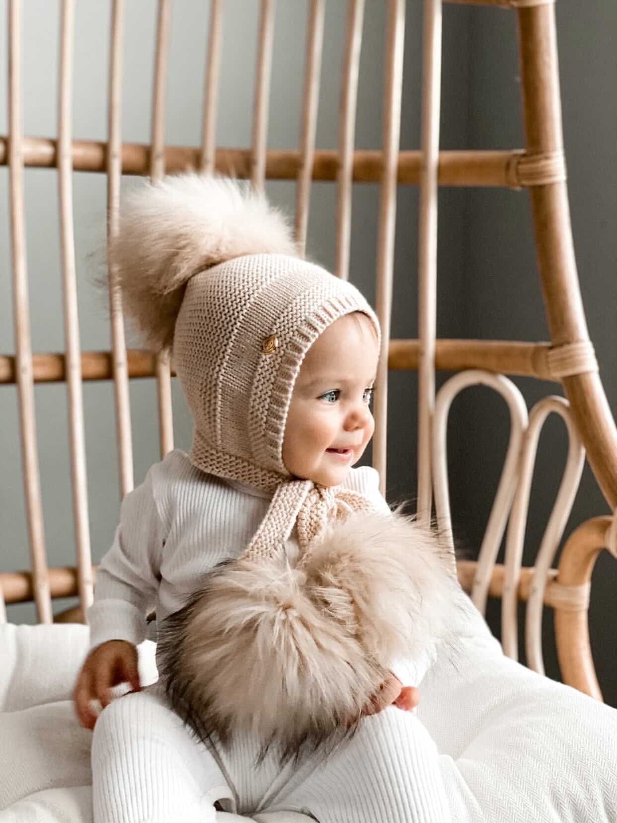 Pasha Three Pom Hat - Cream Poms - Image 12