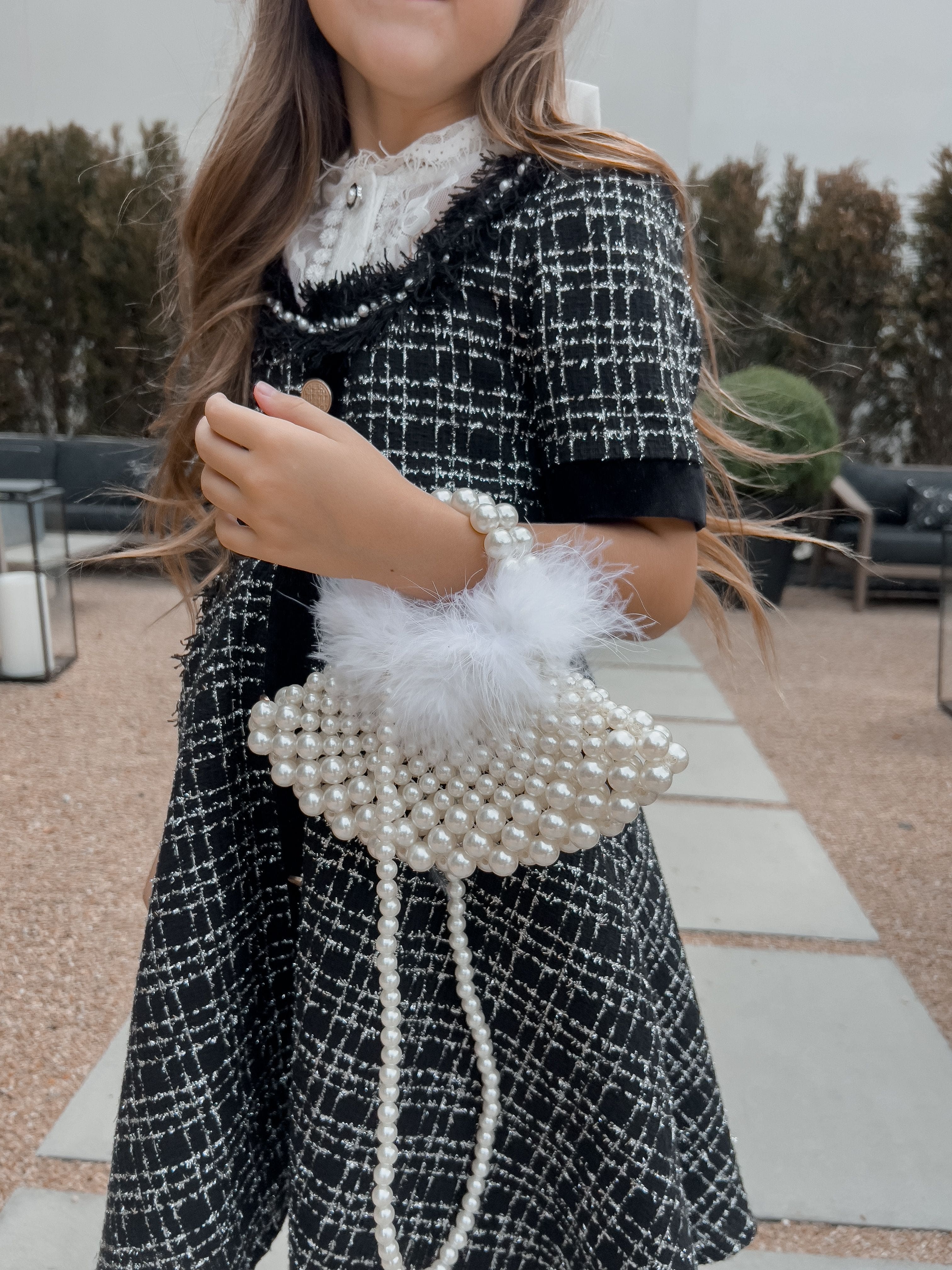 Olivia Pearl Feather Handbag - Image 6
