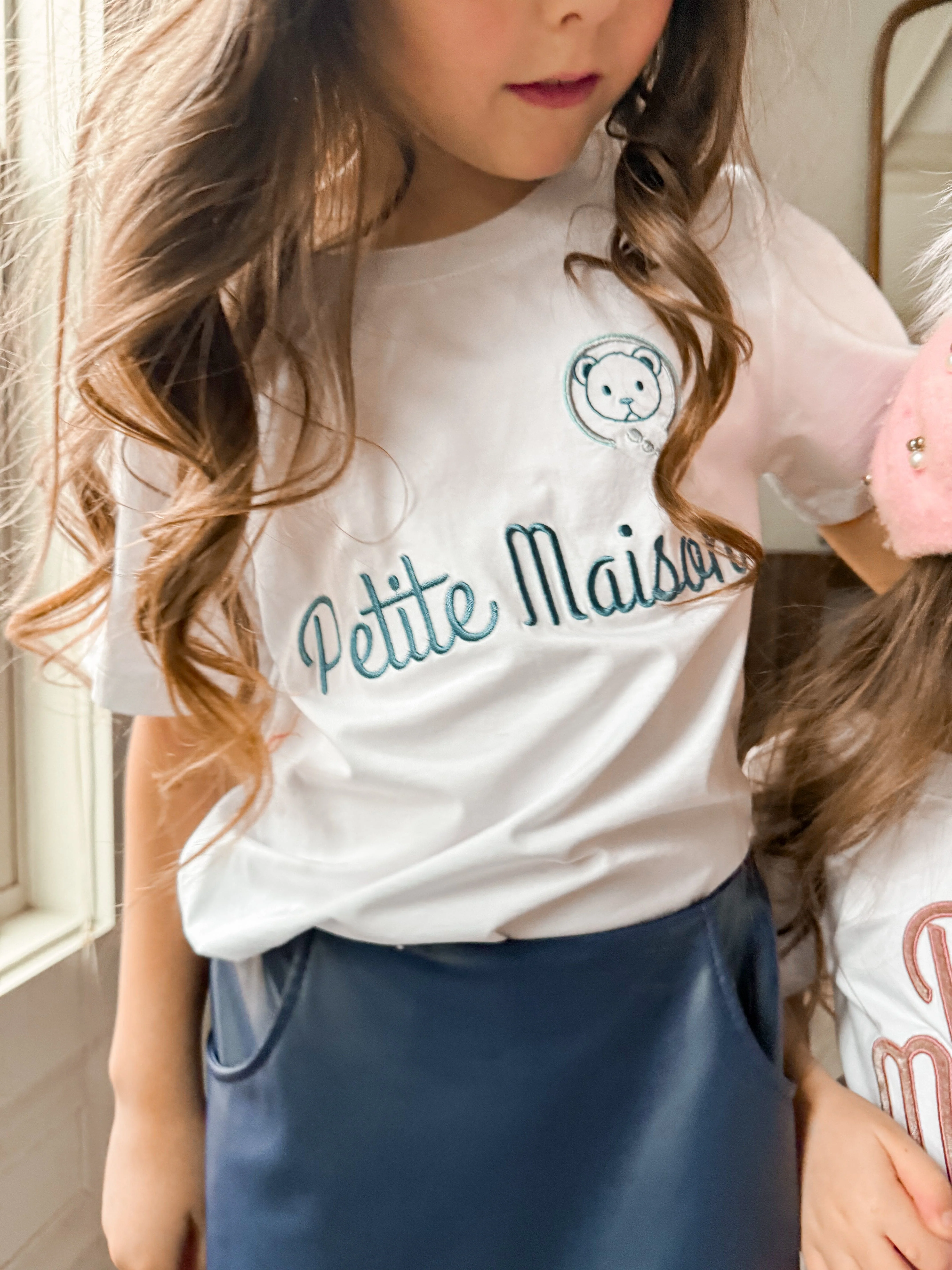 Petite Maison Navy Logo Pima Cotton T-Shirt - Image 2