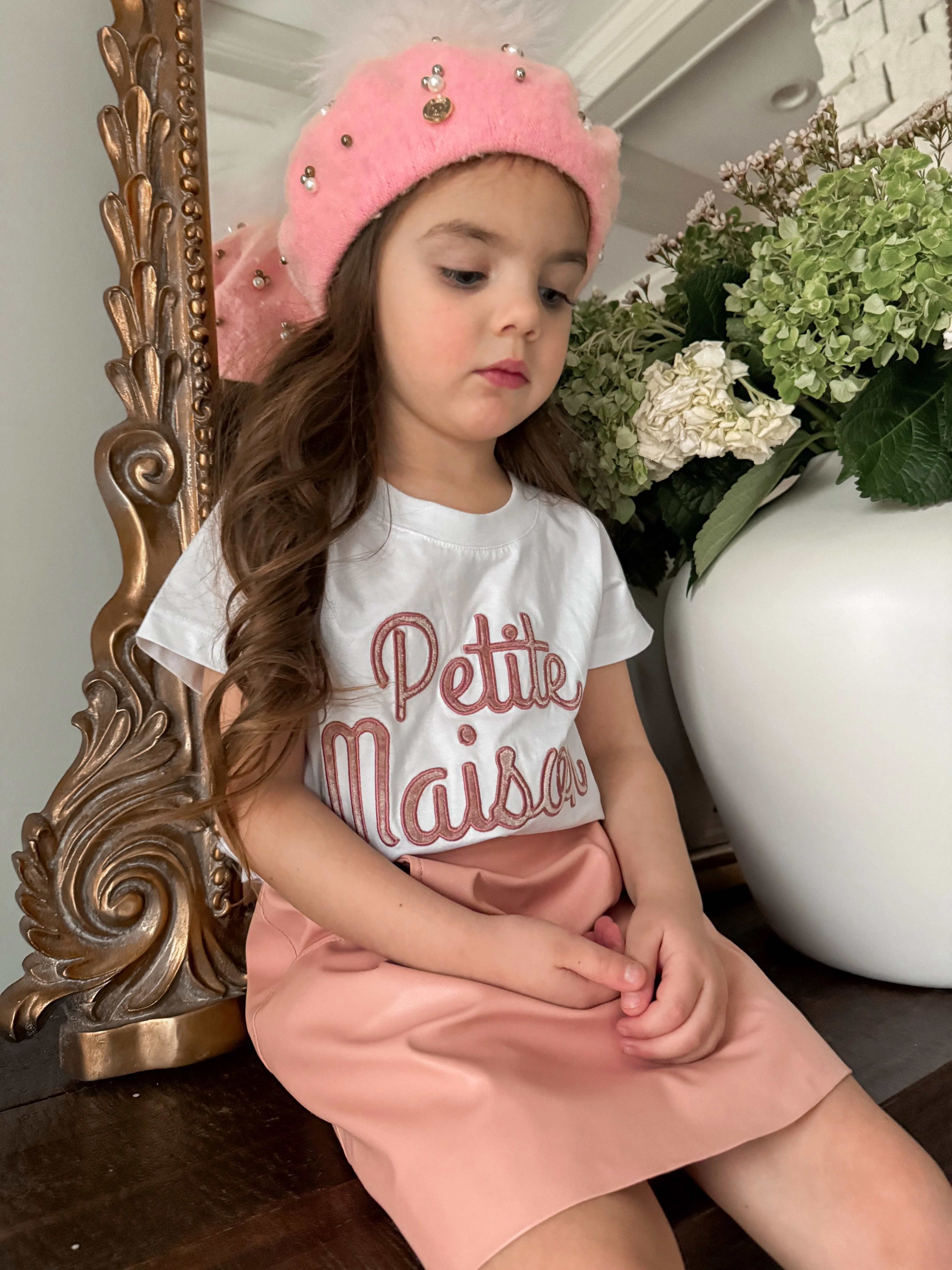 Petite Maison Pink Logo Pima Cotton T-Shirt - Image 7