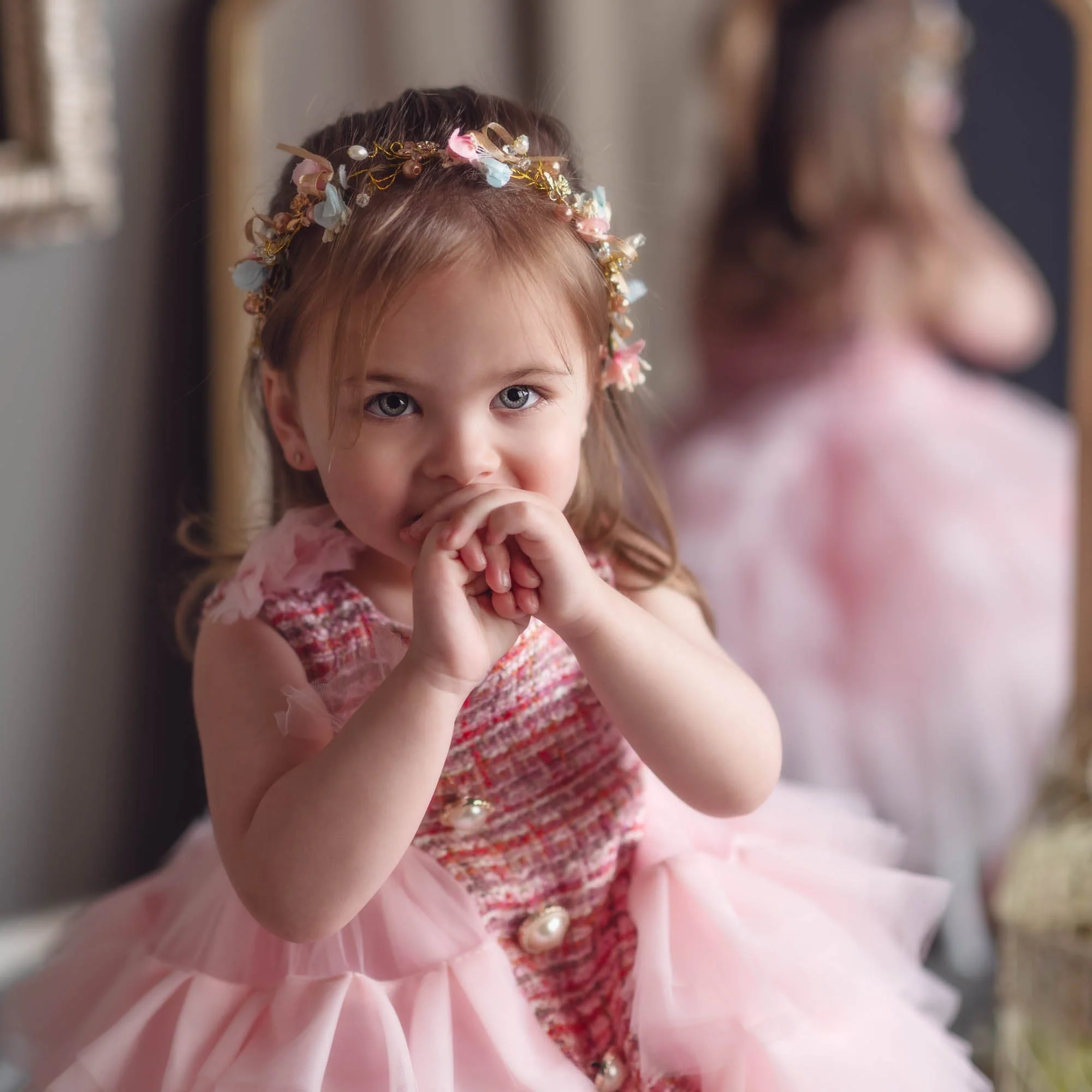 Rose Gold Flower Hair Garland - Image 4