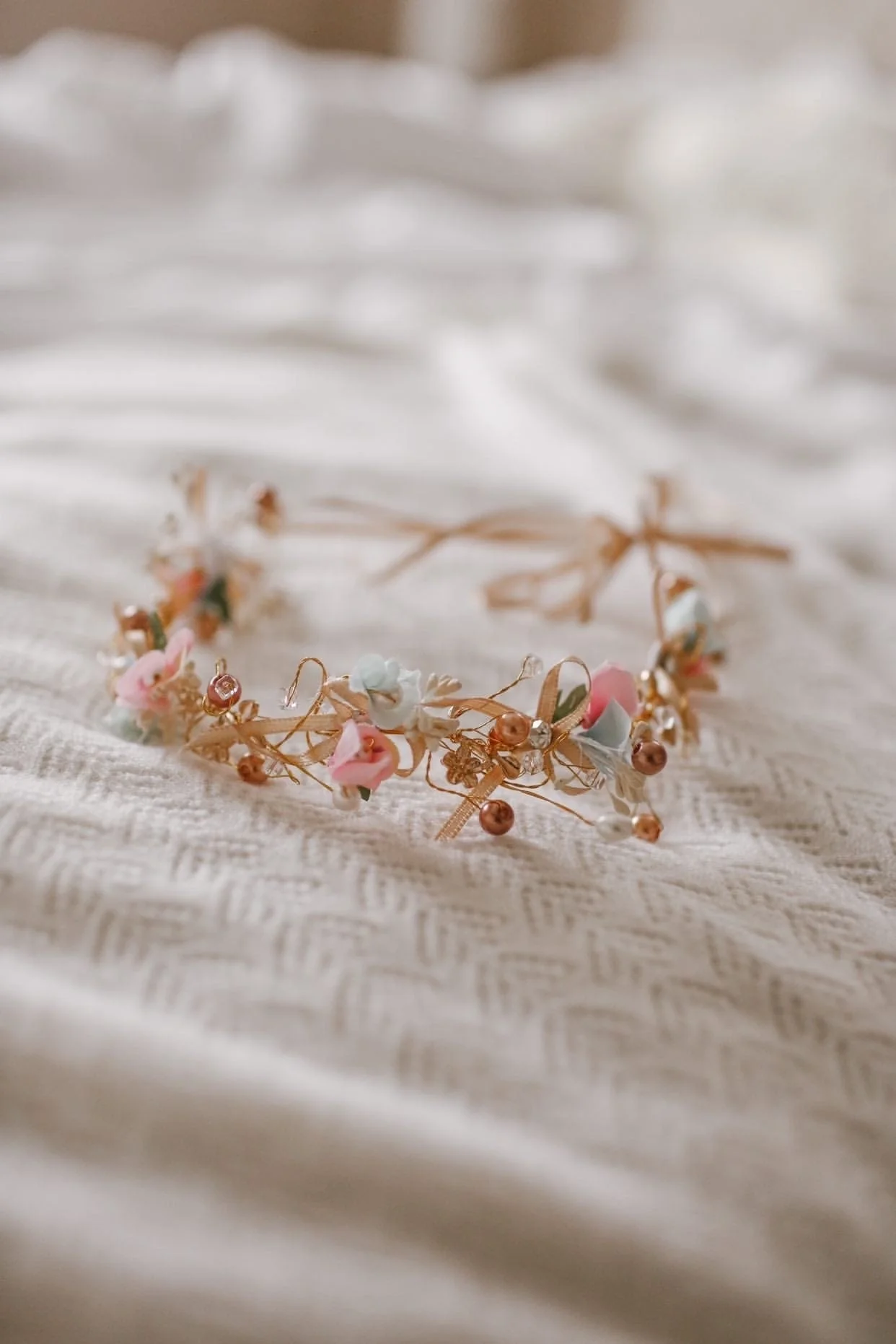 Rose Gold Flower Hair Garland - Image 6