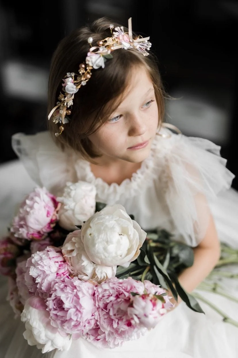 Rose Gold Flower Hair Garland - Image 7