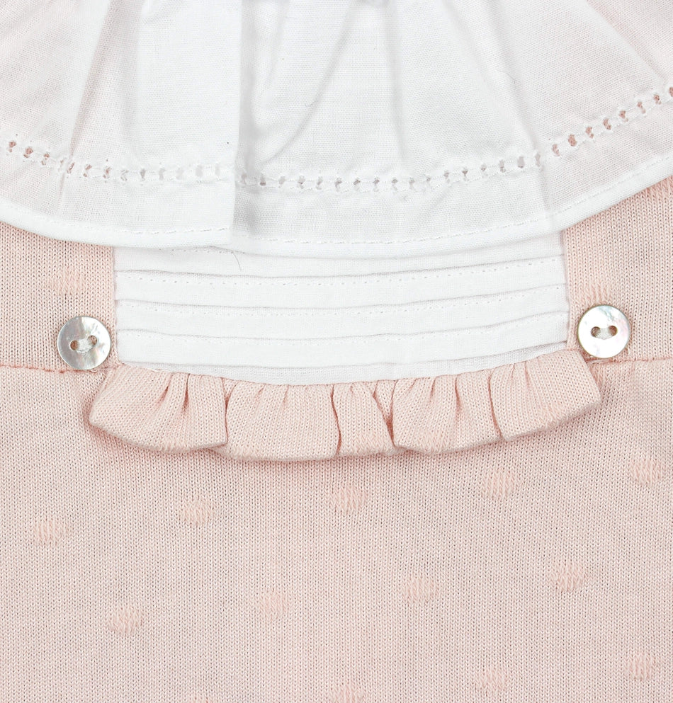 Pink Babygrow with Cotton Fabric Collar - Image 4