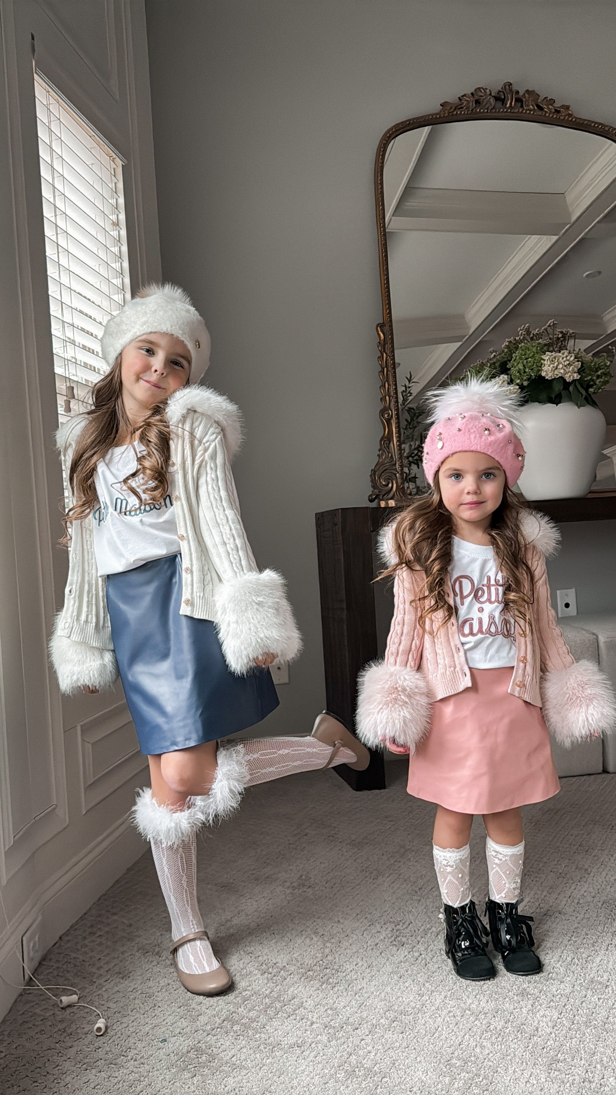 Pink Cableknit Faux Fur Cotton Cardigan - Image 13