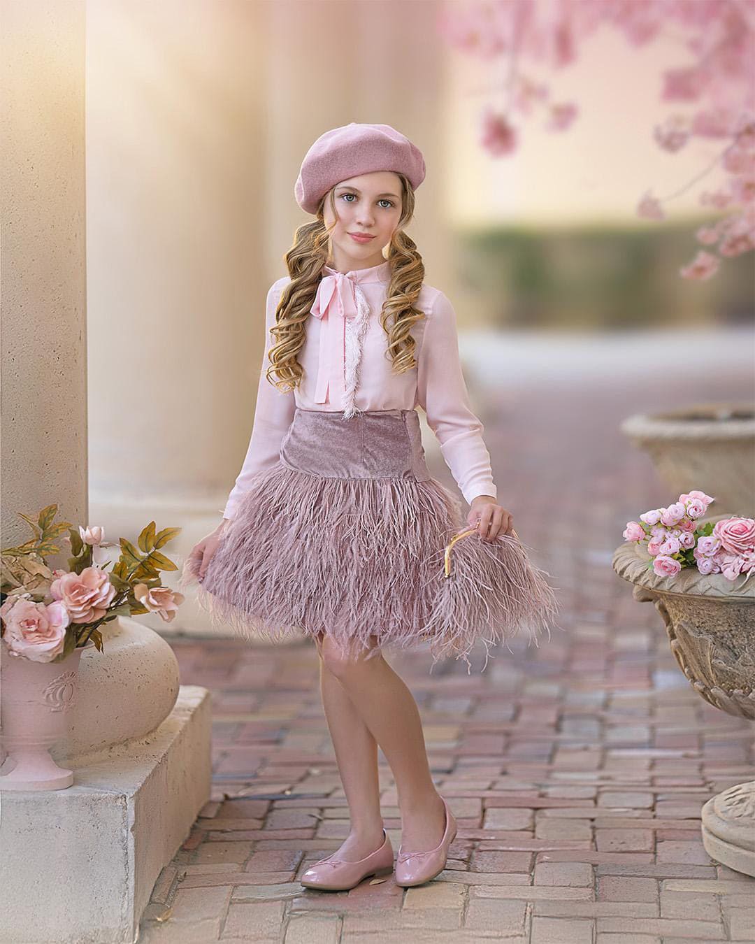 Pink Crepe Fringe Blouse - Image 4