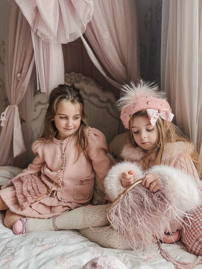 Julie Pink Knit Cotton Top and Skirt Set - Image 11