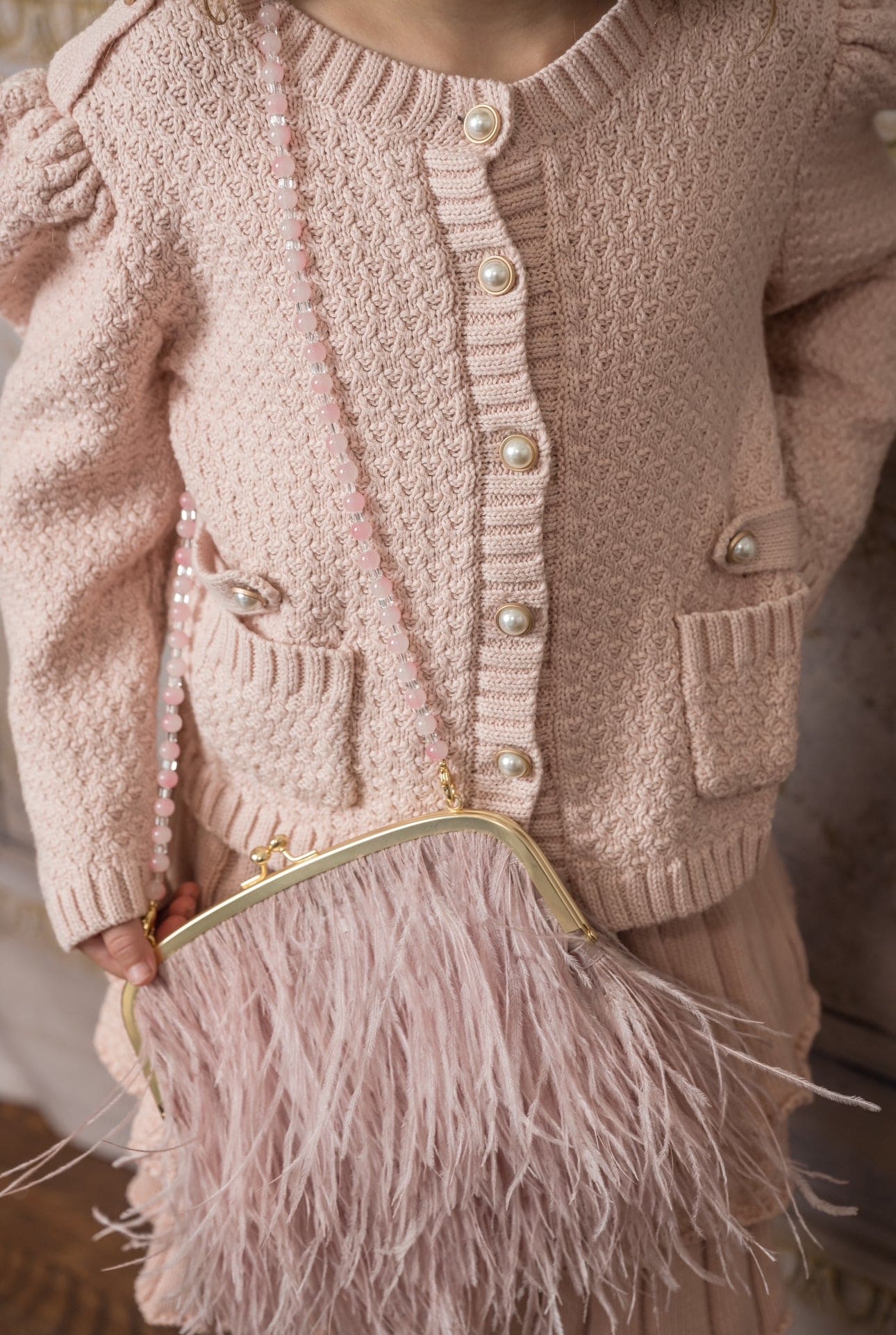 Julie Pink Knit Cotton Top and Skirt Set - Image 9