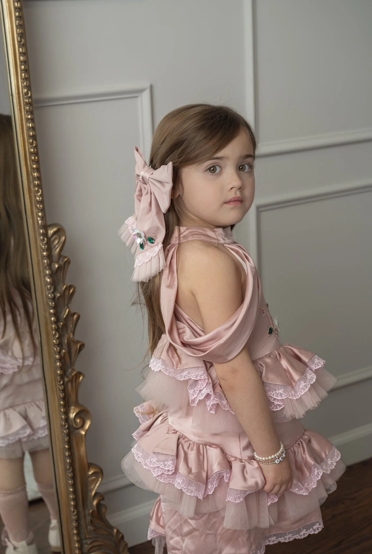 Pink Satin Ballerina Dress - Image 3