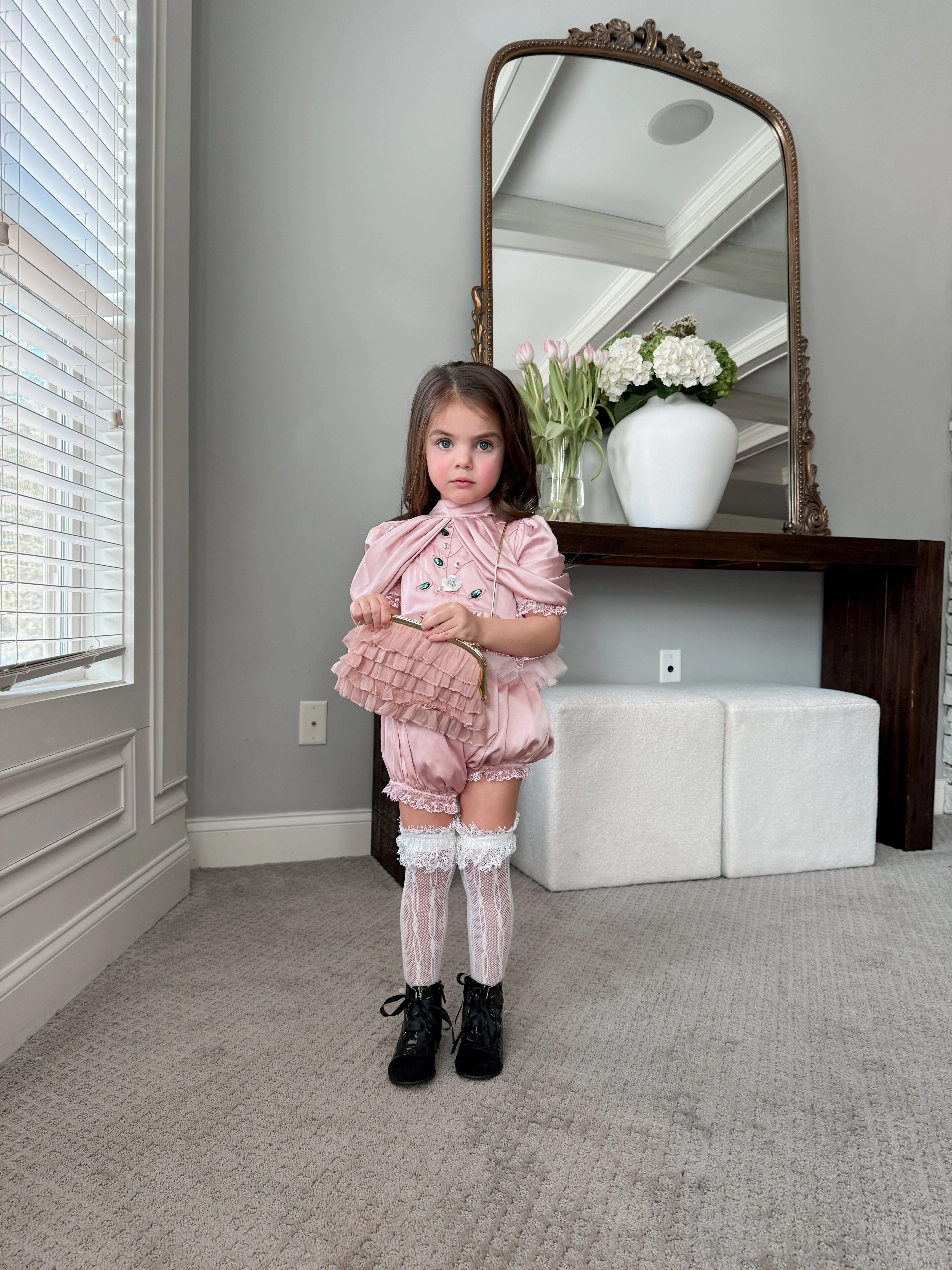 Pink Satin Ballerina Romper - Image 15