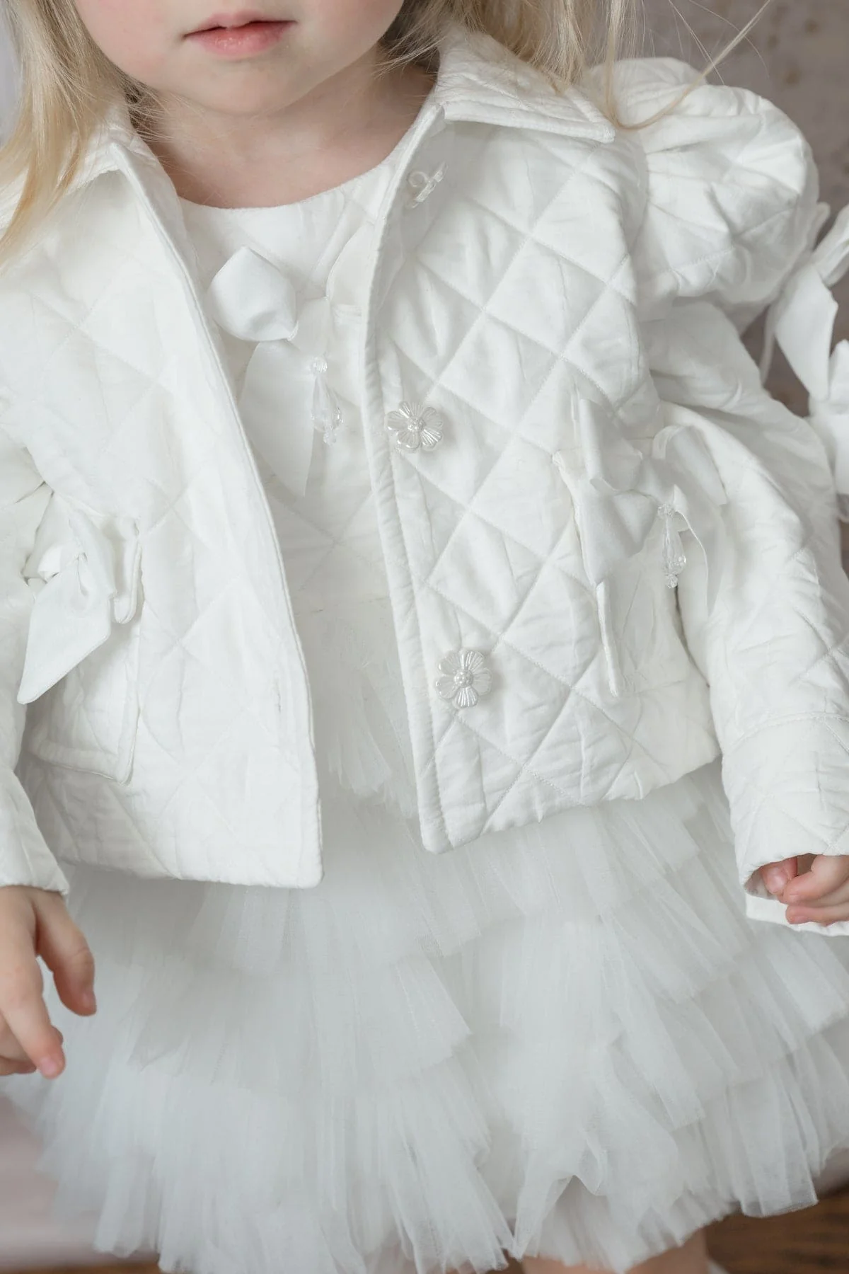 Poppy White Quilted Jacket - Image 9